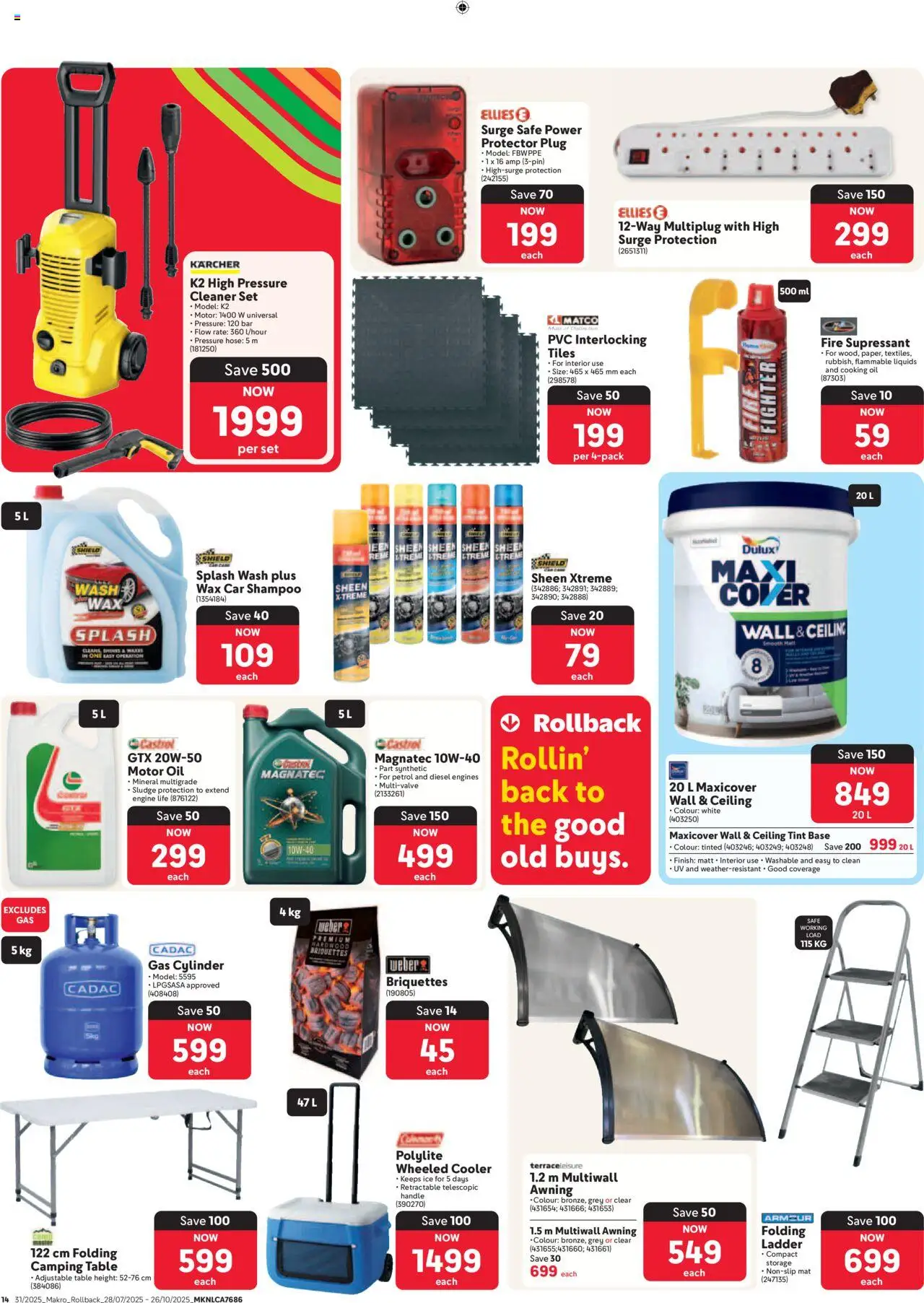 Makro - Rollback Specials │ valid from 28.07.2025 | Page: 14 | Products: Cooler, Wax, Oil, Shampoo