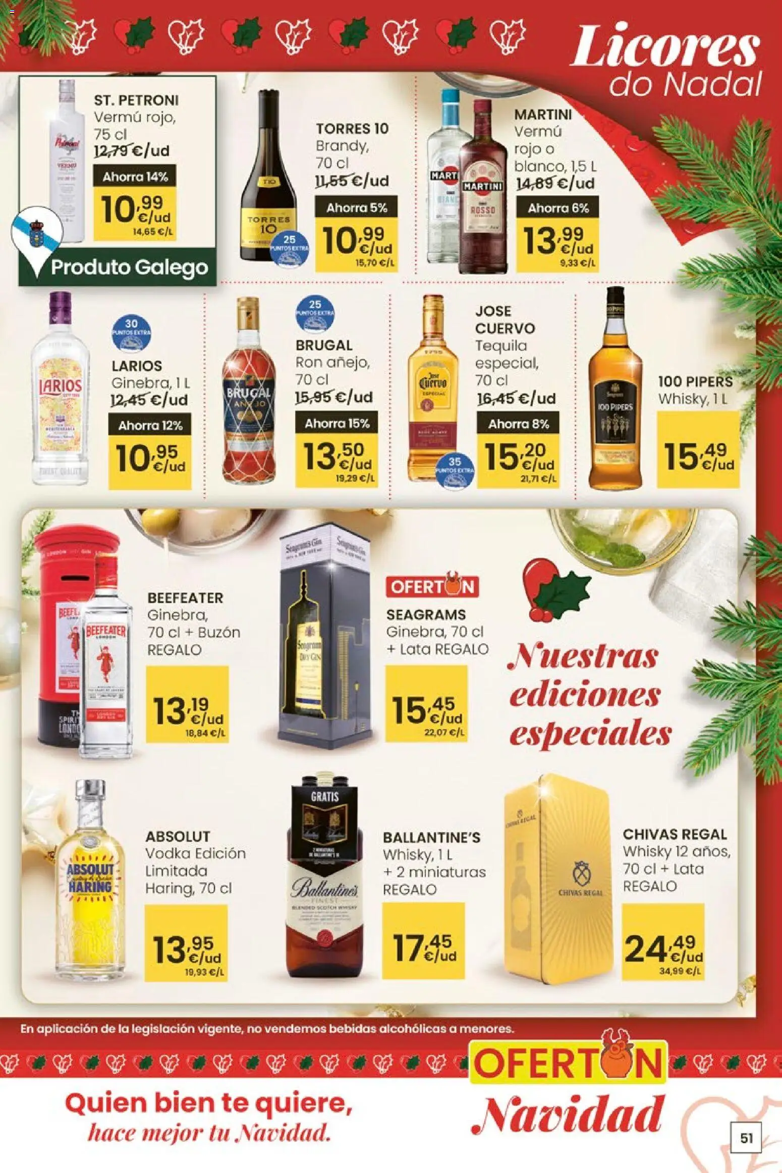 Eroski - Center │ válido desde el 27.11.2025 | Página: 51 | Productos: Ron, Té, Vodka, Whisky