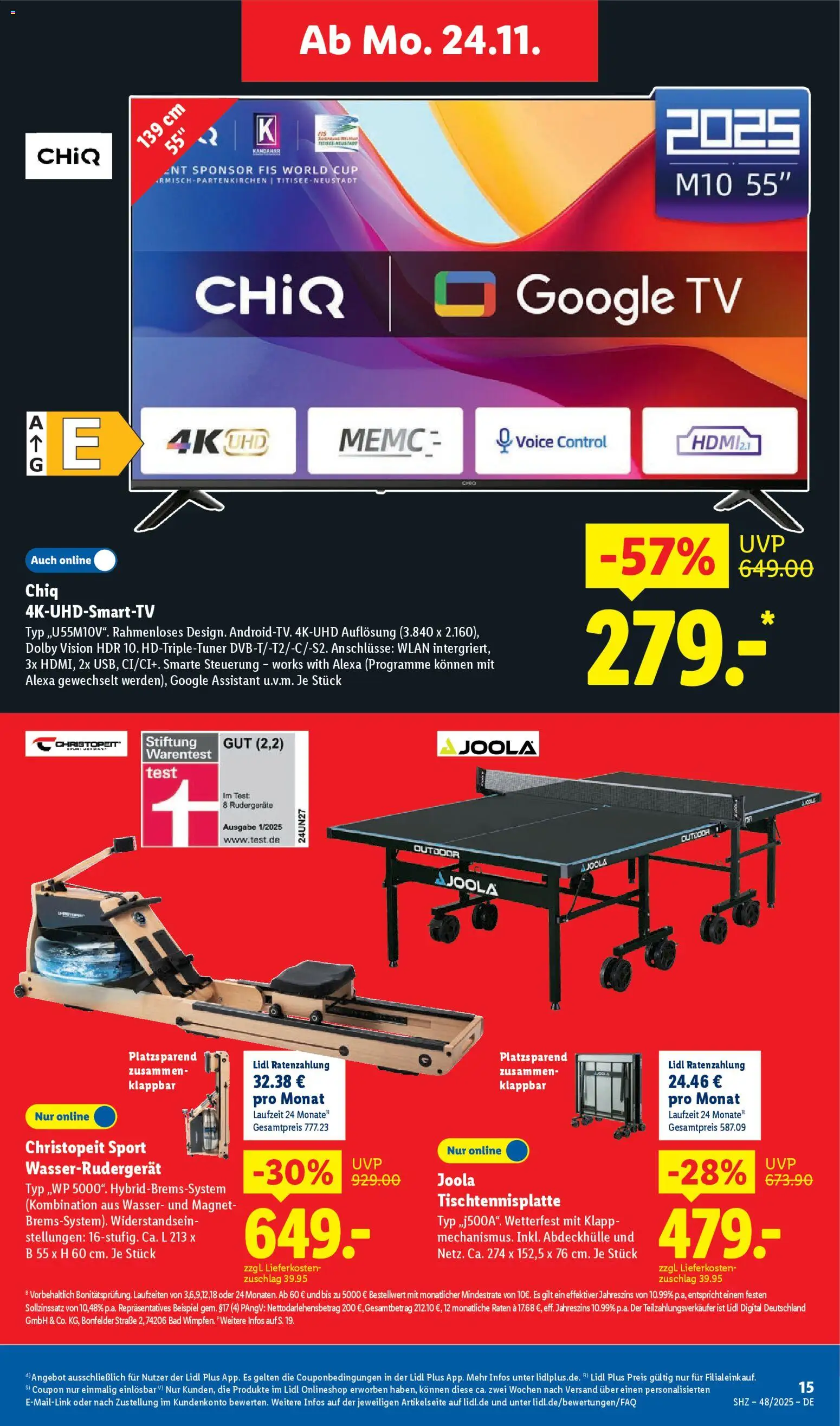 Lidl Prospekt Gundelsheim – gültig ab 24.11.2025 | Seite: 15 | Produkte: Bad, Wasser, TV