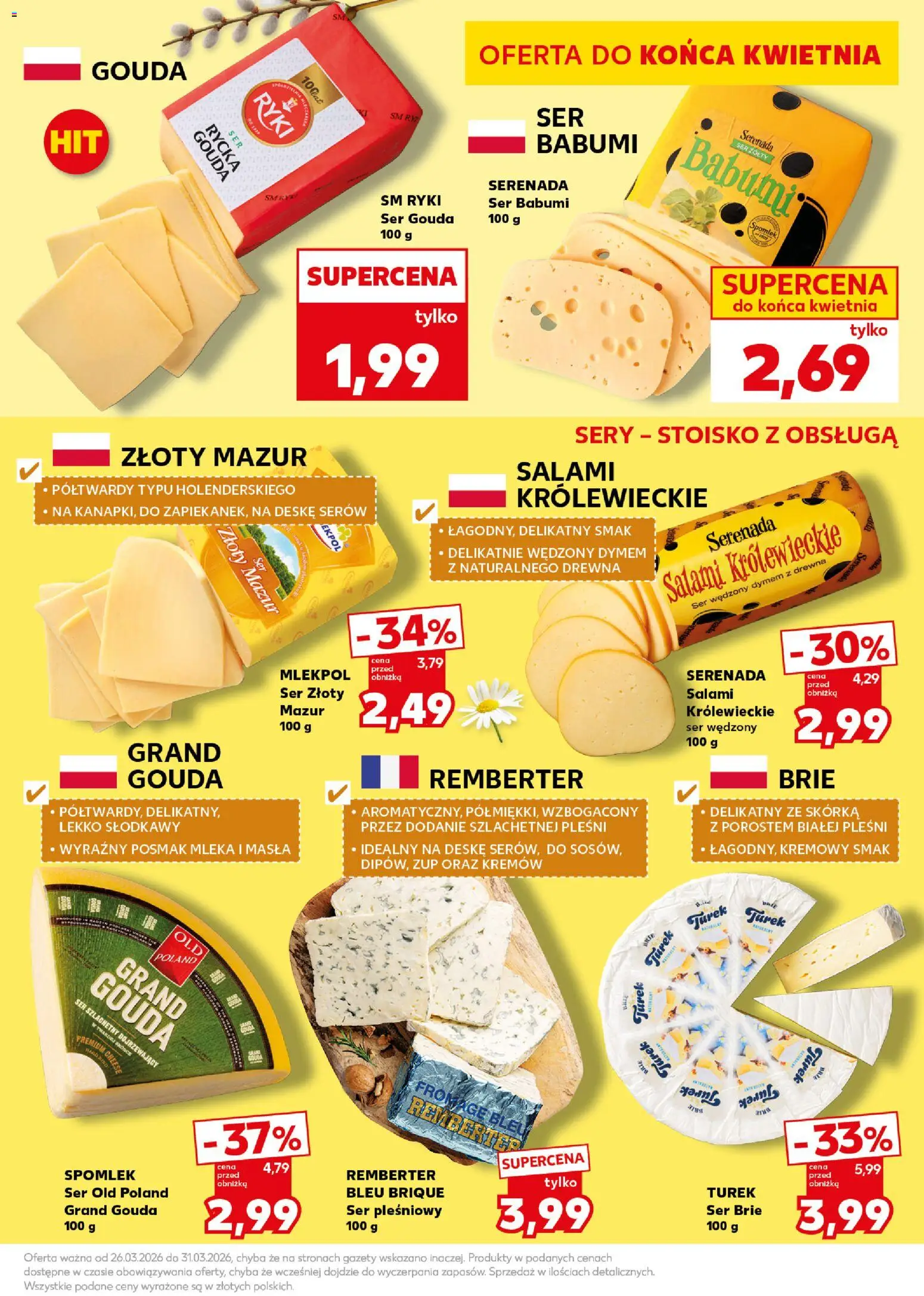 Kaufland Polsko leták - Mocny start od 30.03.2026 | Strana: 23 | Produkty: Gouda, Brie