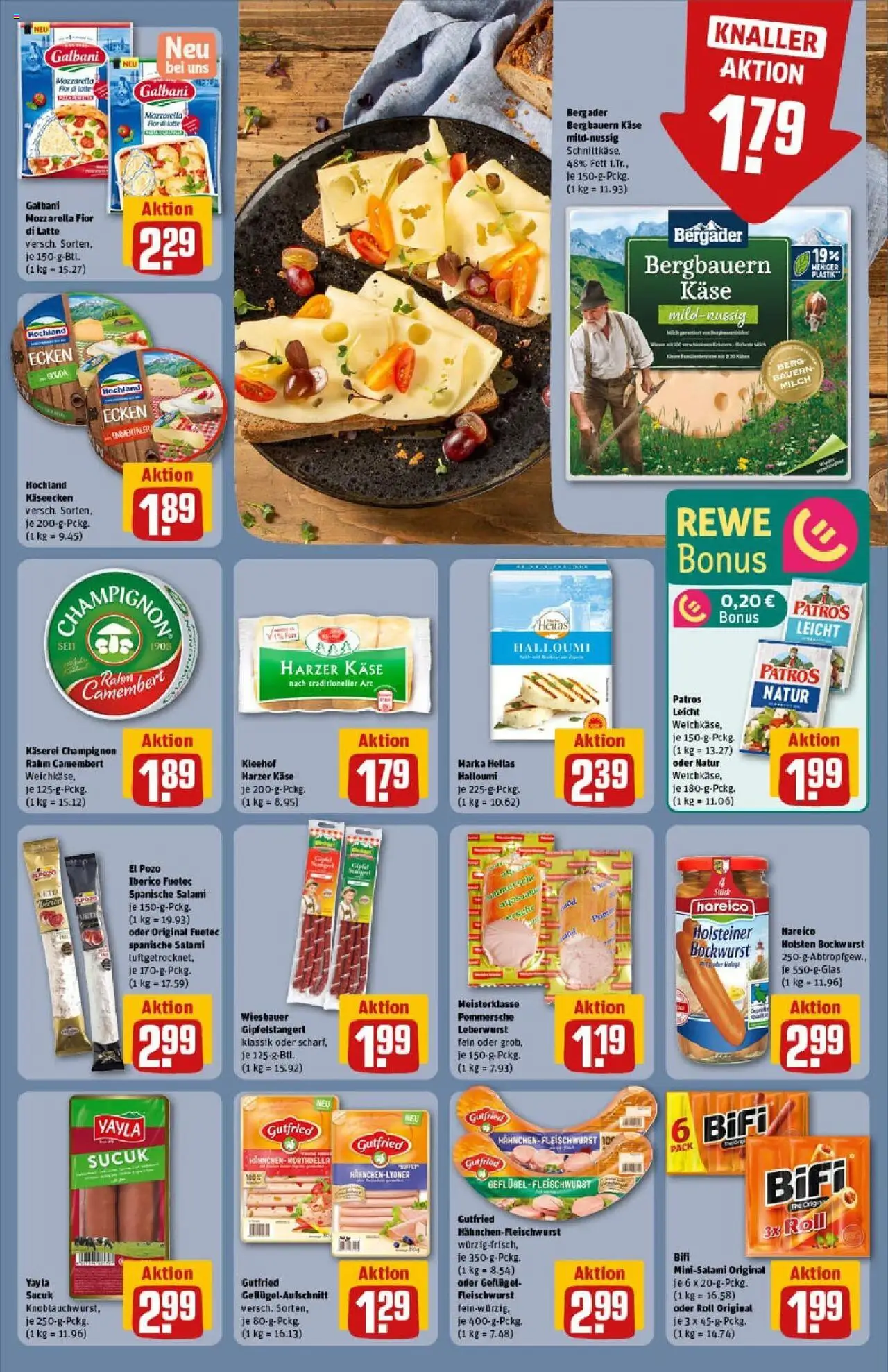 Rewe prospekt Hamburg / Wandsbek	 – gültig ab 06.10.2025 | Seite: 19 | Produkte: Bockwurst, Hahnchen, Käse, Holsten
