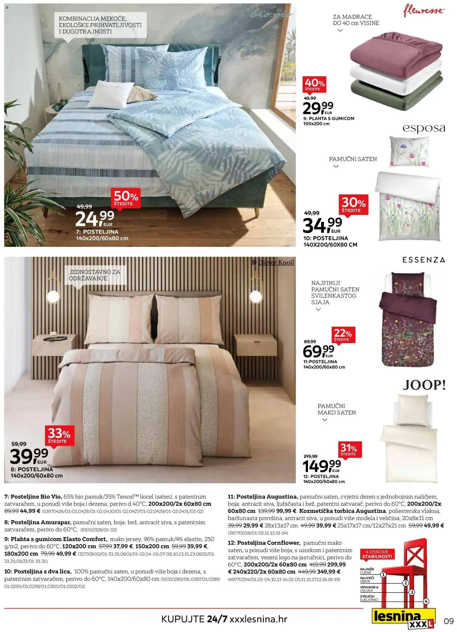 Lesnina katalog | vrijedi od 30.03.2026 | Stranica: 9 | Proizvodi: Plahta, Posteljina, Torbica