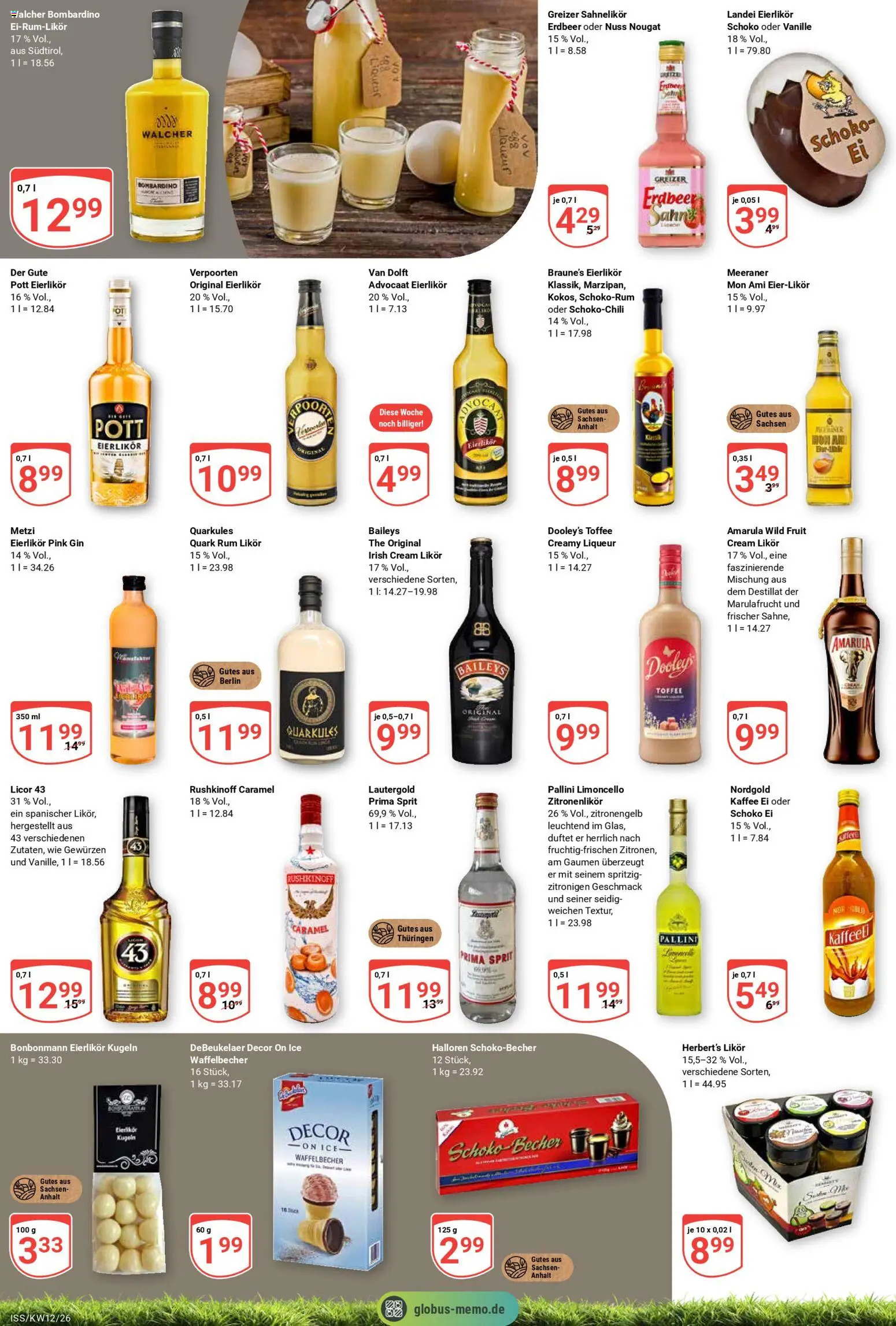 Globus Prospekt 	 – gültig ab 16.03.2026 | Seite: 16 | Produkte: Quark, Kaffee, Likör, Rum