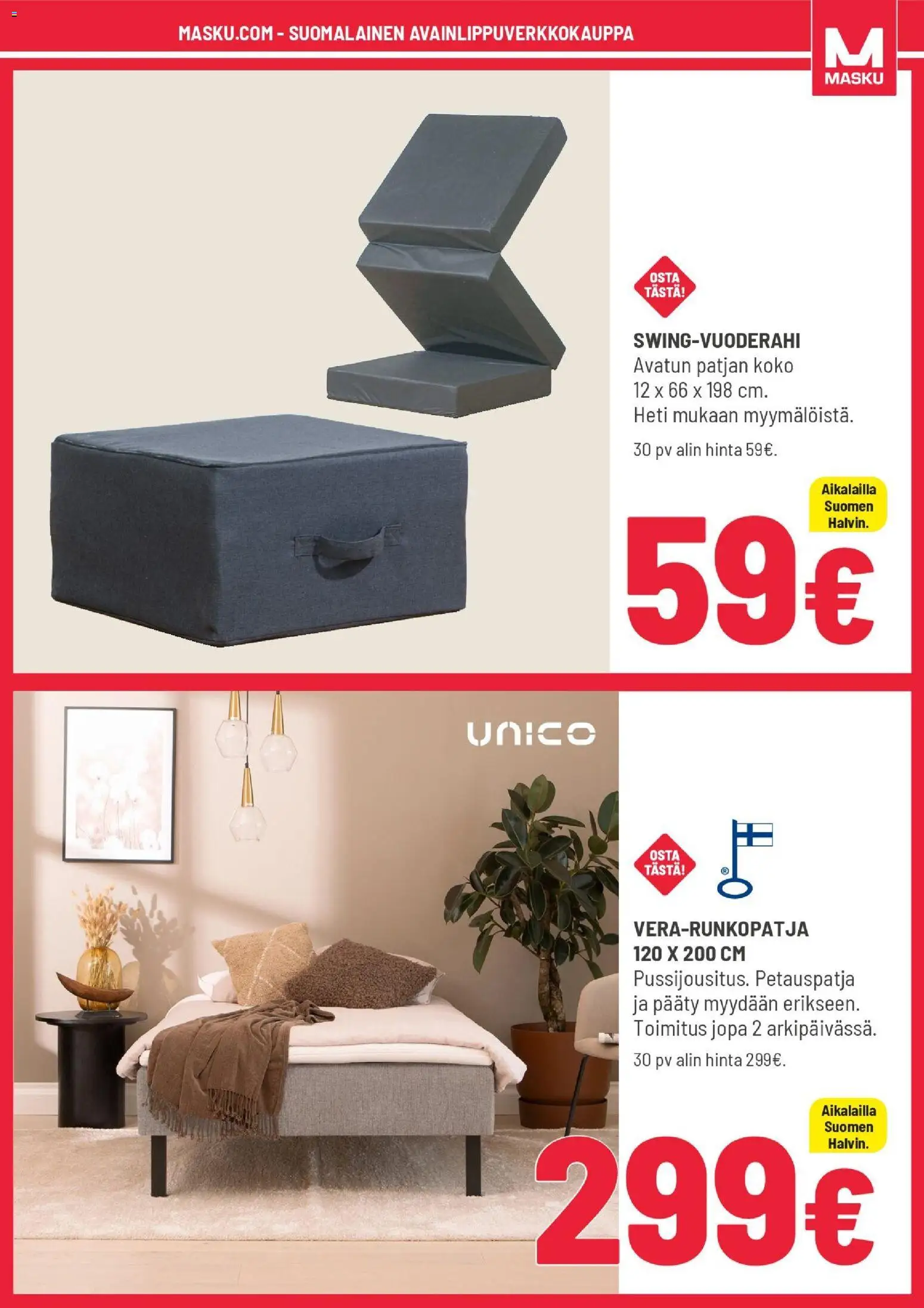 Masku tarjoukset – voimassa 26.12.2025 alkaen | Sivu: 9 | Tuotteet: Petauspatja