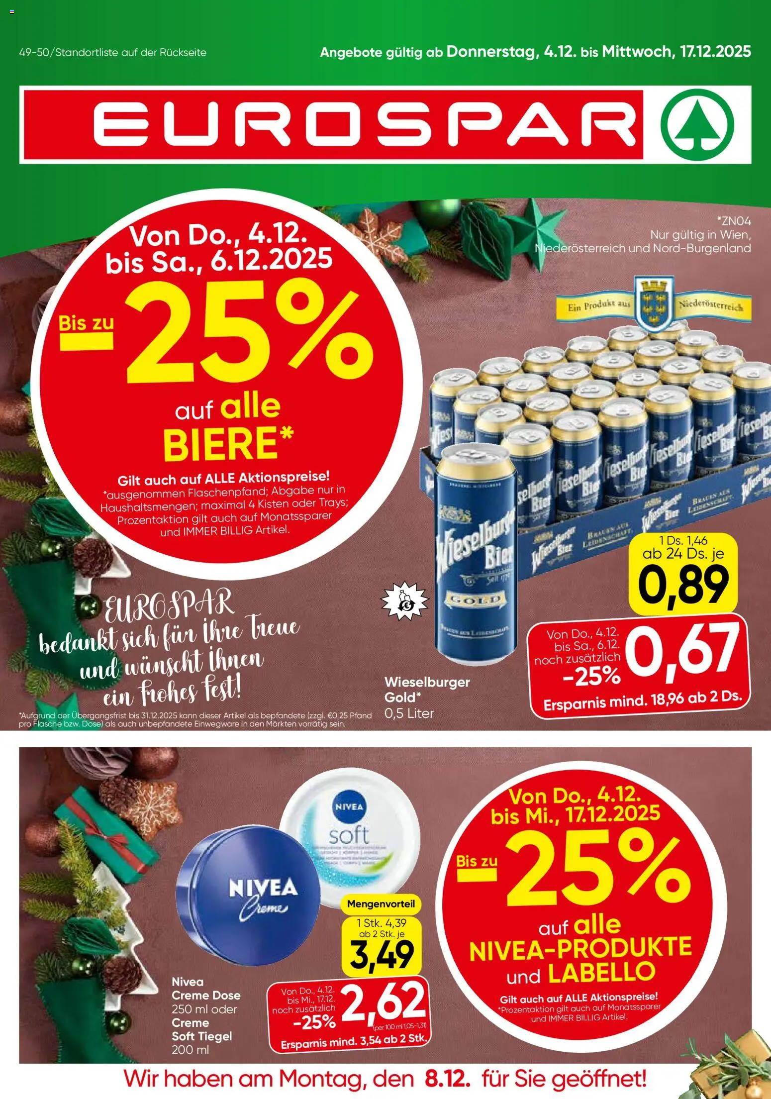 Eurospar Flugblatt - Burgenland gültig ab 04.12.2025 | Seite: 1 | Produkte: Creme