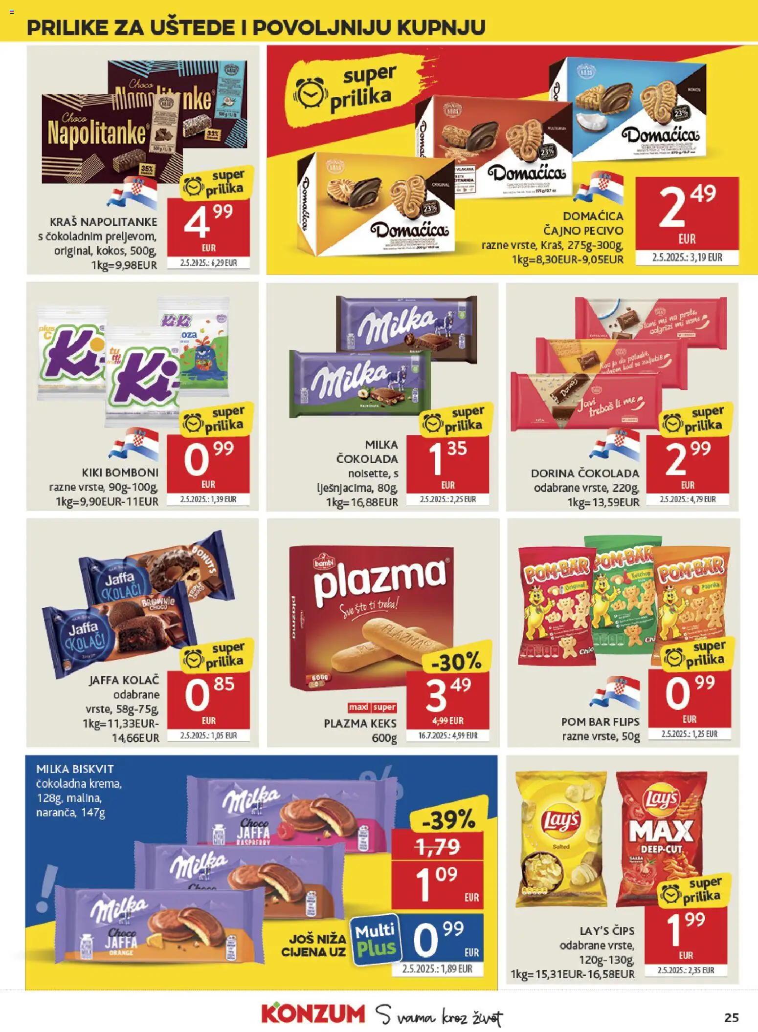 Konzum HR akciós ujság - amely érvényes a következő dátumtól: 21.01.2026 | Oldal: 25 | Termékek: Brownie