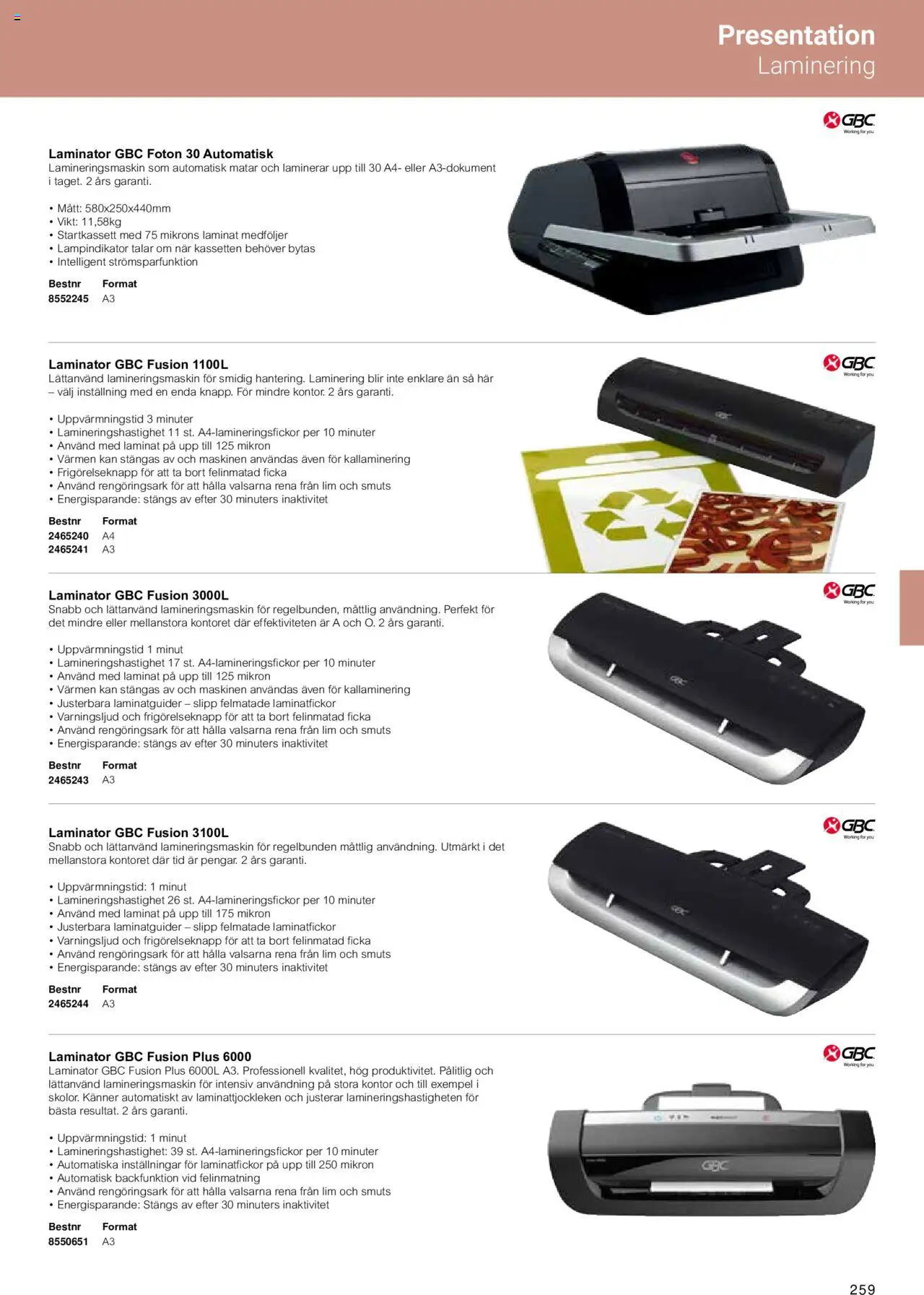 Office Depot reklamblad aktuell från 15.02.2024 | Sida: 261 | Produkter: Lamineringsmaskin, Lim, Laminator