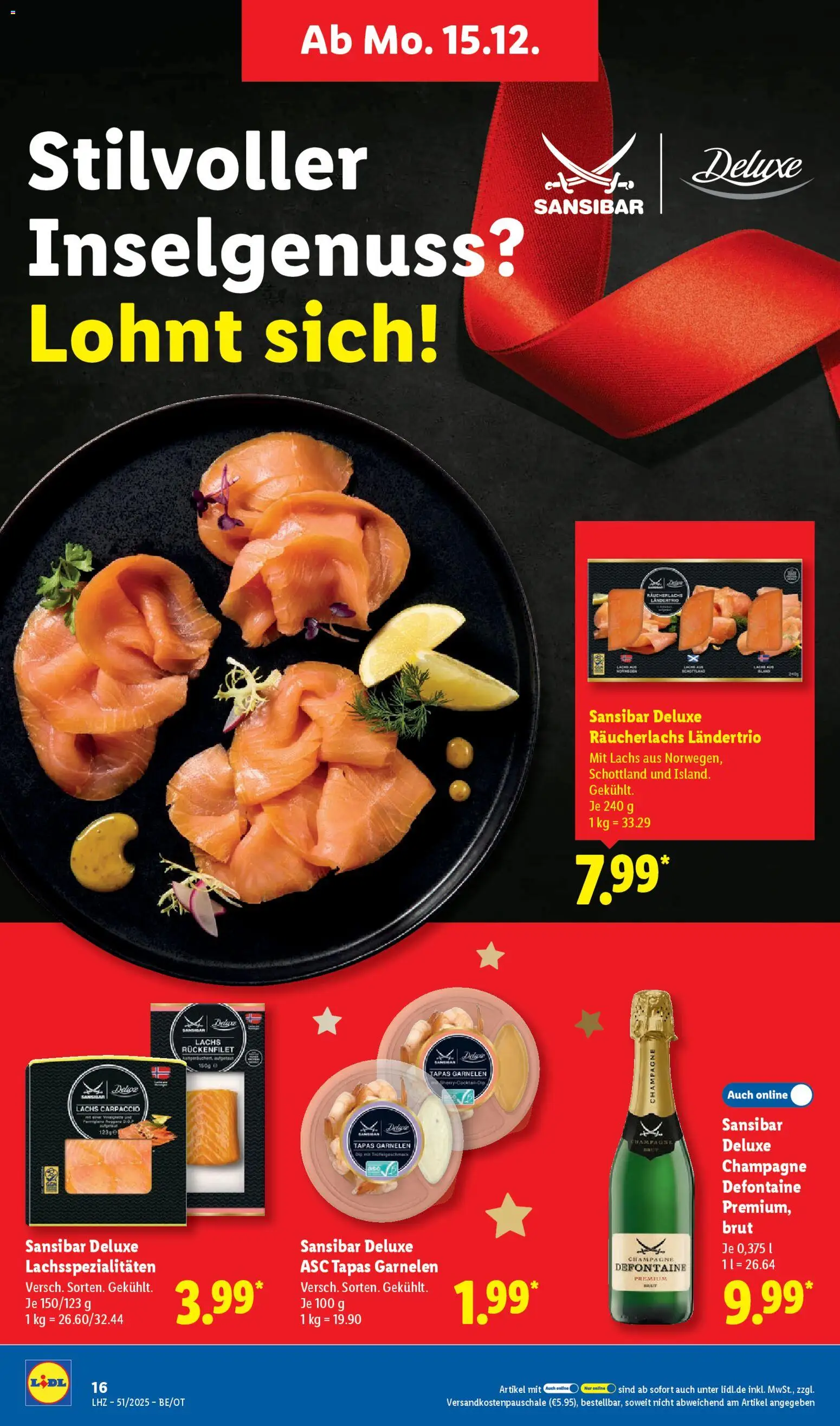 Lidl Prospekt Zossen – gültig ab 15.12.2025 | Seite: 28 | Produkte: Garnelen, Lachs, Räucherlachs