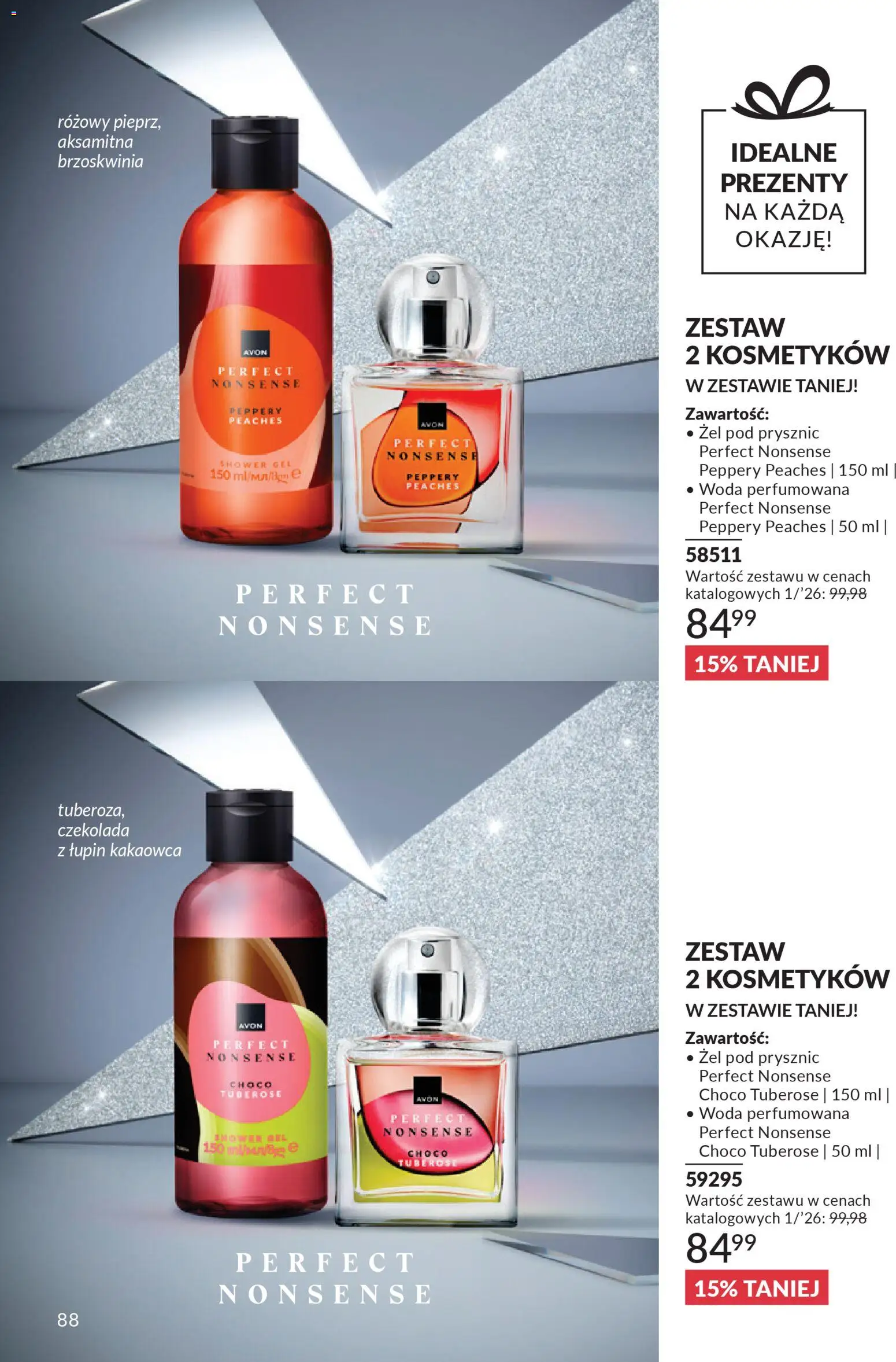 Avon Katalog 1 2026 od 01.01.2026 | Strona: 87 | Produkty: Brzoskwinia, Prysznic, Czekolada, Woda