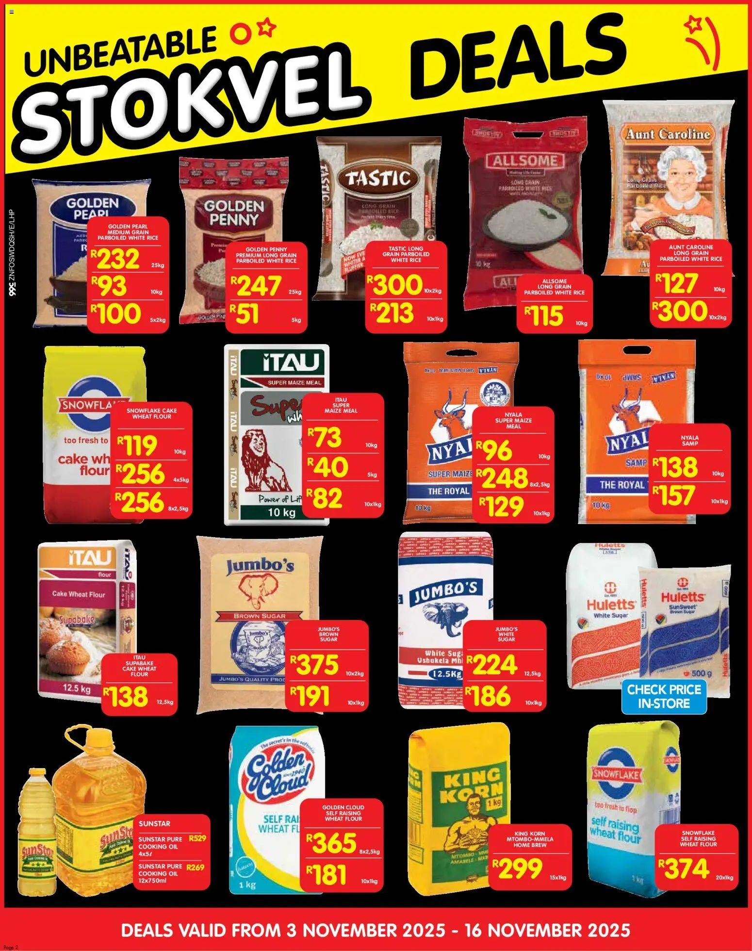 New Shoprite catalogue – valid from 03.11.2025 | Page: 6 | Products: Cake, Flour, Maize meal, Oil