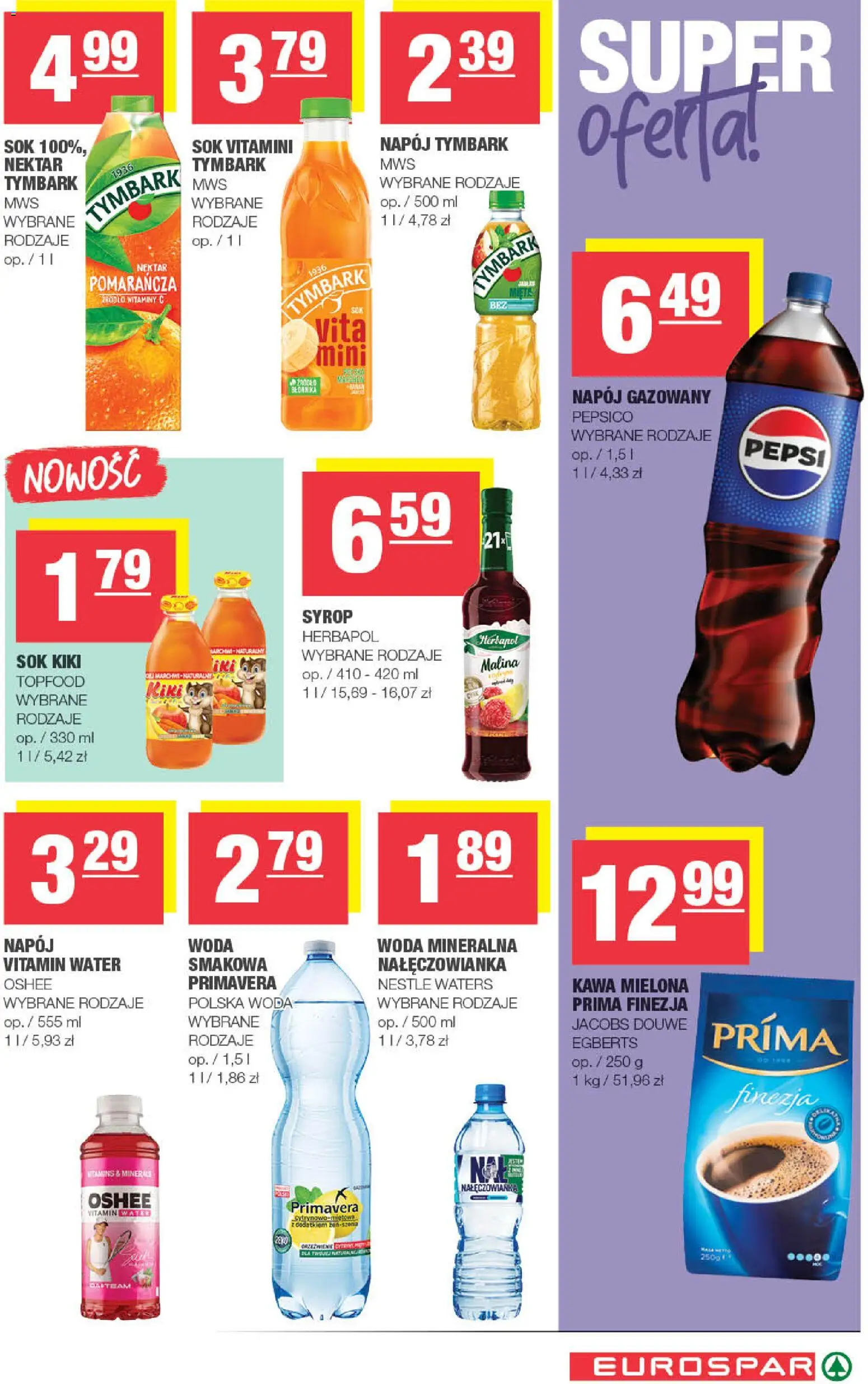 Spar Gazetka - Eurospar od 07.01.2026 | Strona: 13 | Produkty: Syrop, Malina, Pepsi, Kawa