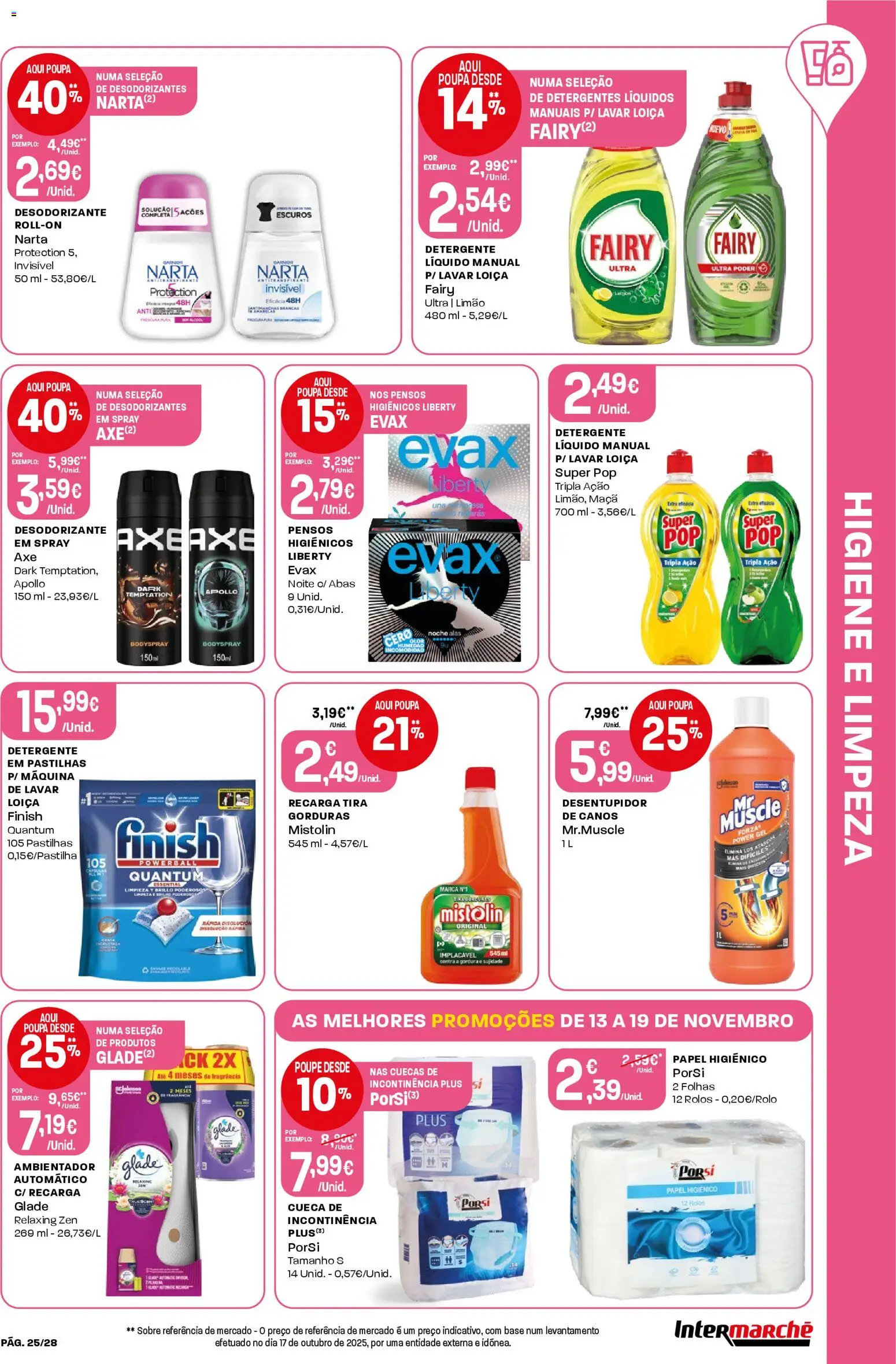Intermarché Folheto Contact │ válido de 13.11.2025 | Página: 25 | Produtos: Máquina de lavar, Papel higiénico, Base, Detergente