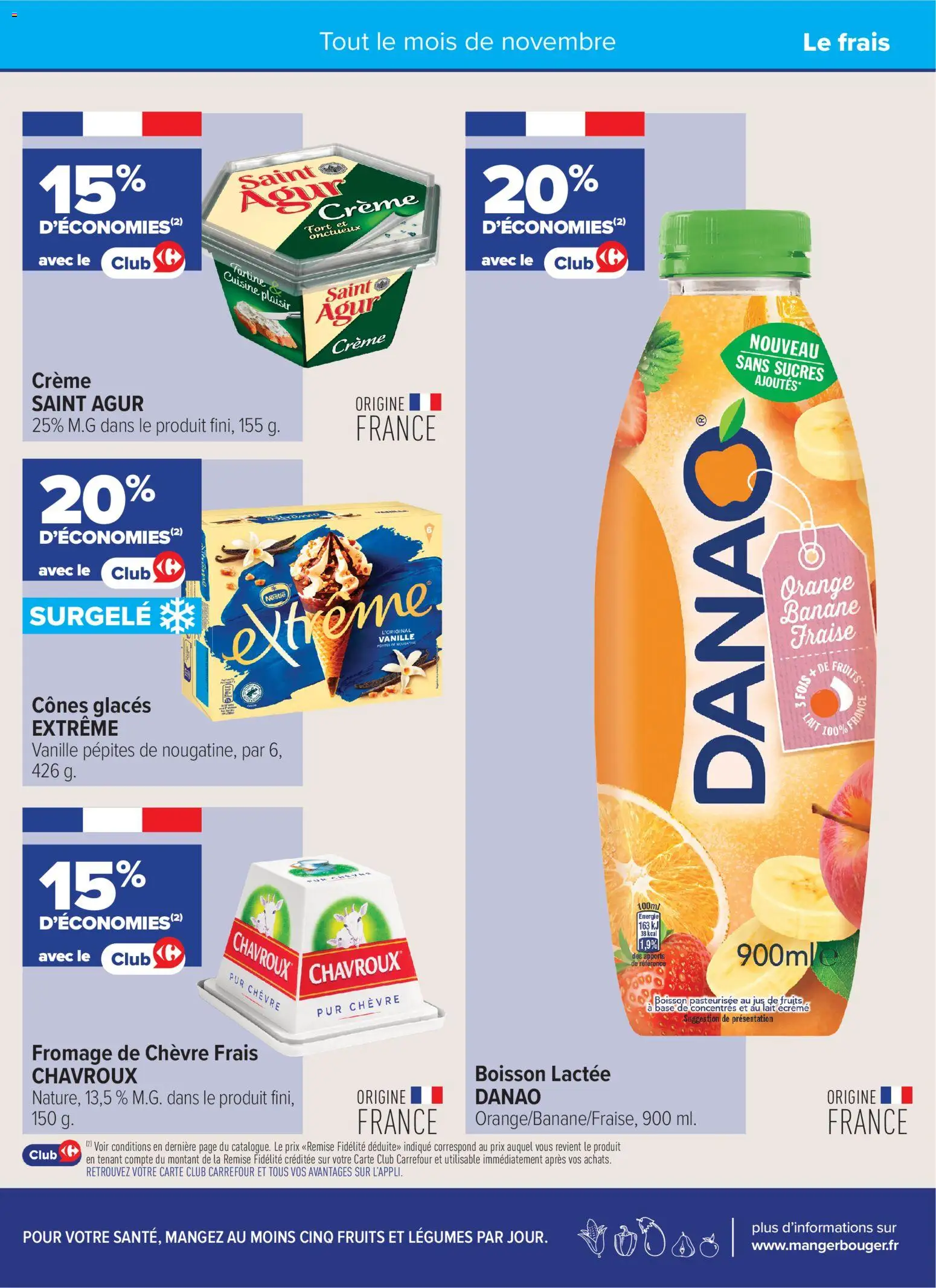 {H1} | Page: 5 | Produits: Fraise, Orange, Fromage de chèvre, Banane