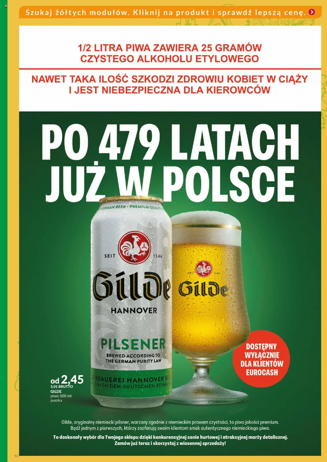 Eurocash Gazetka - Katalog Alkoholowy od 01.06.2025 | Strona: 52 | Produkty: Piwo