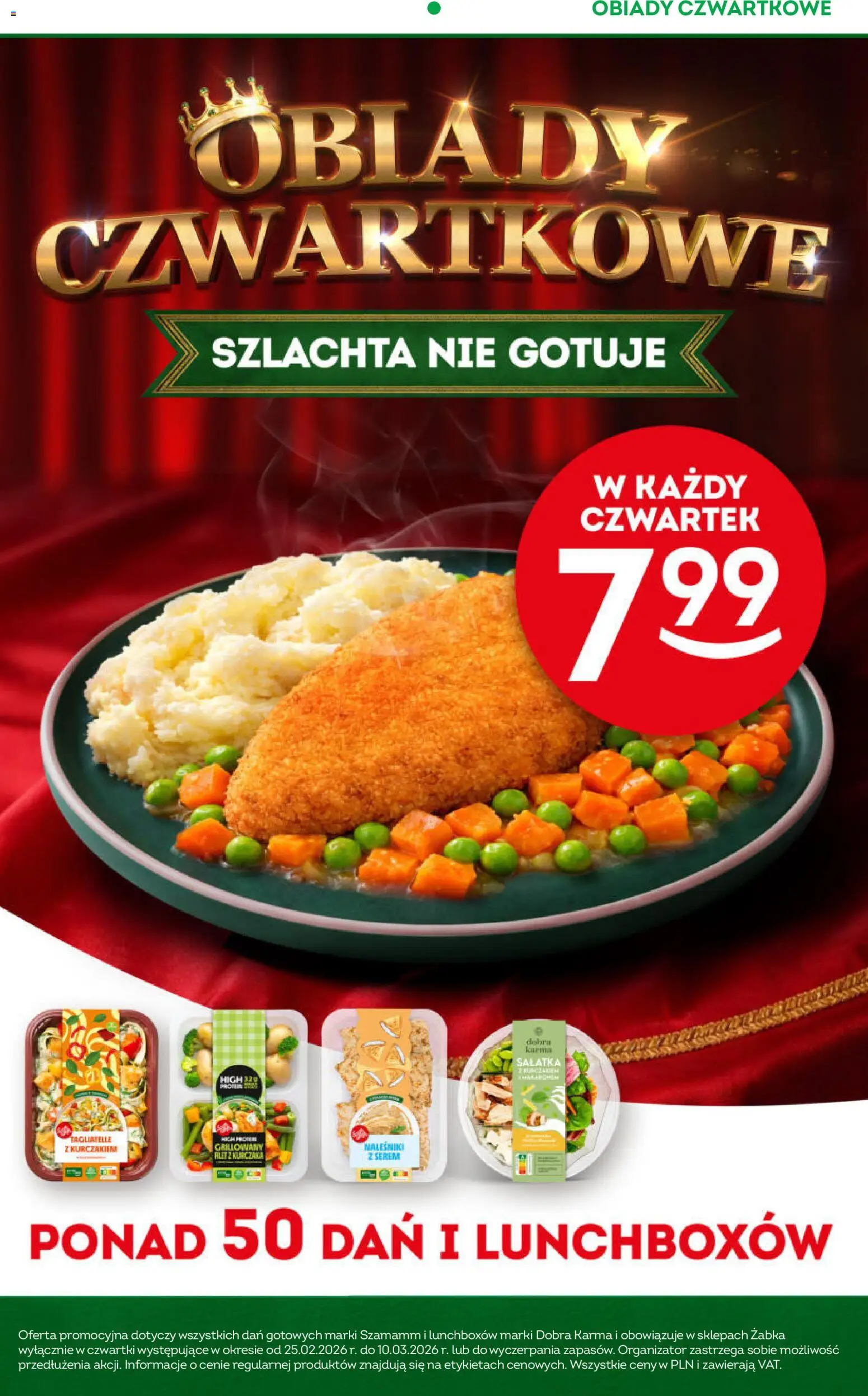 Żabka Gazetka od 25.02.2026 | Strona: 10 | Produkty: Filet z kurczaka, Tagliatelle, Naleśniki, Sałatka