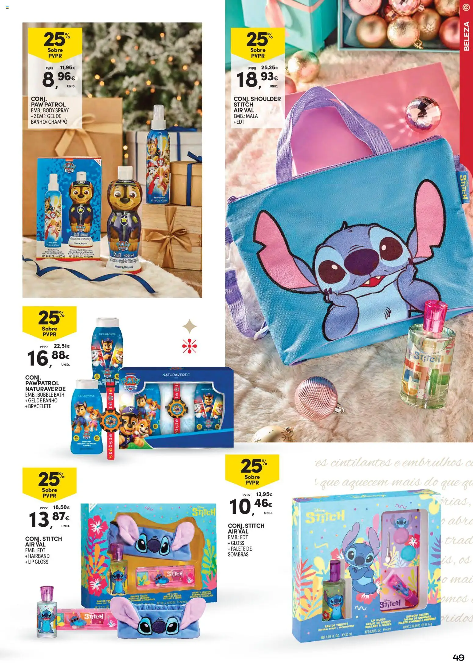 Continente - Natal │ válido de 11.11.2025 | Página: 49 | Produtos: Gloss, Eau de toilette, Sombras, Banho