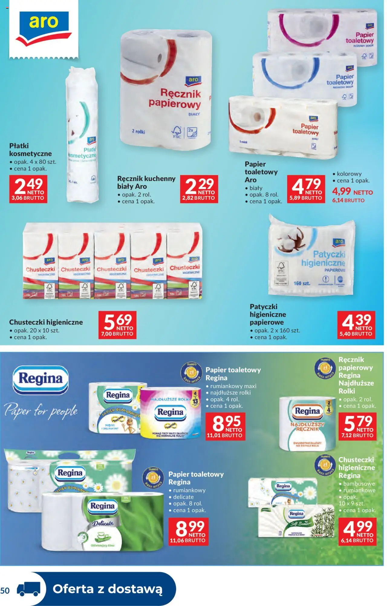 Makro Gazetka - Dystrybucja do sklepów od 14.10.2025 | Strona: 50 | Produkty: Papier toaletowy, Rolki, Płatki kosmetyczne, Płatki