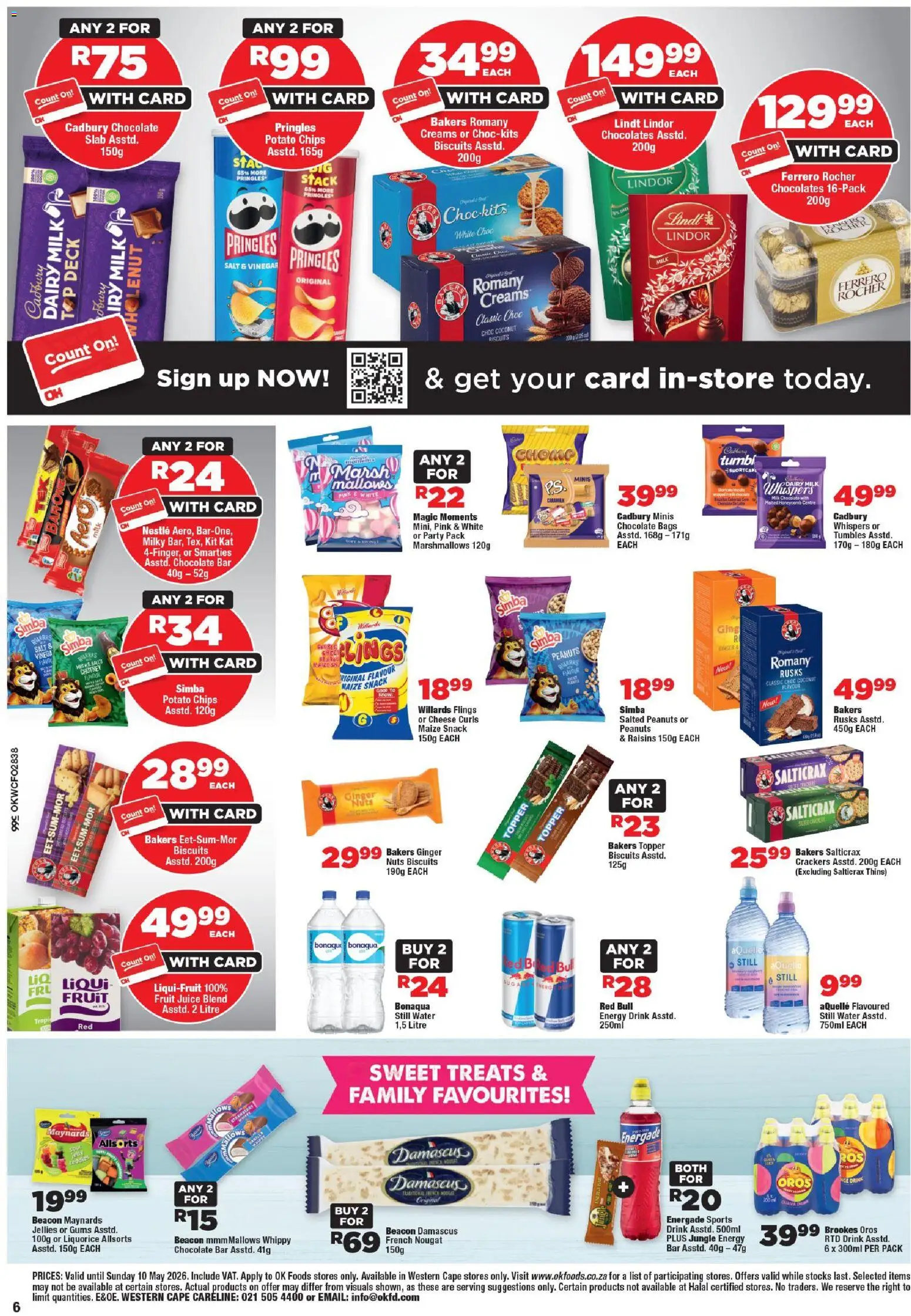 New OK Foods catalogue – valid from 24.04.2026 | Page: 6 | Products: Biscuits, Chocolate, Fruit, Salt