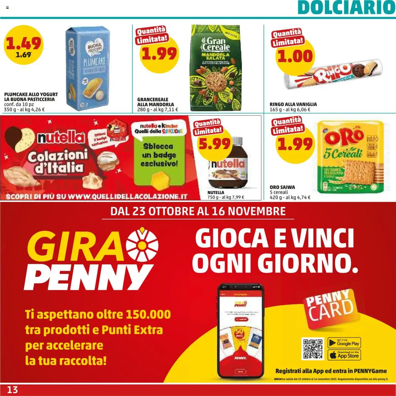 Volantino PENNY del 23.10.2025 | Pagina: 13 | Prodotti: Yogurt, Nutella, The, Plumcake