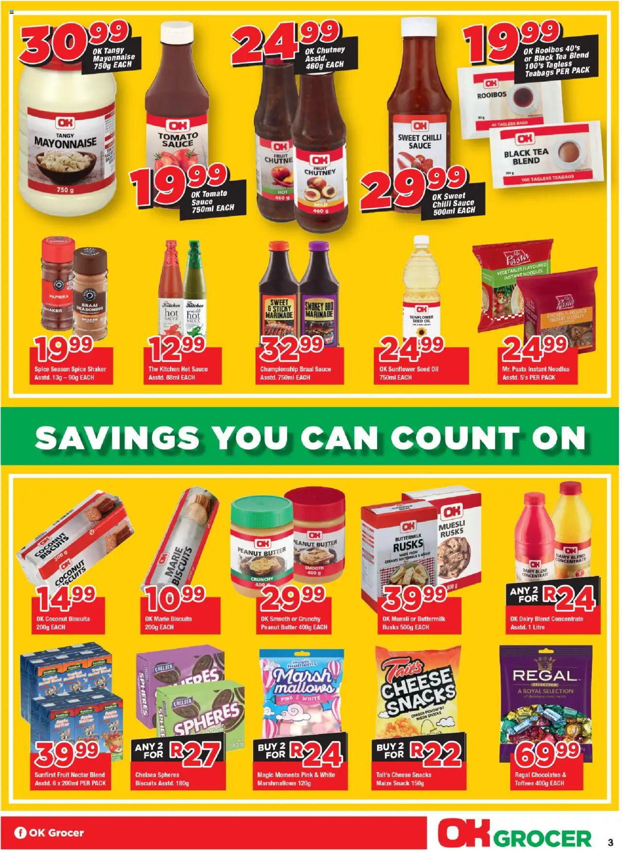 OK Foods Eastern Cape - OK Grocer │ valid from 13.08.2025 | Page: 3 | Products: Chutney, Tea, Pasta, Vegetables