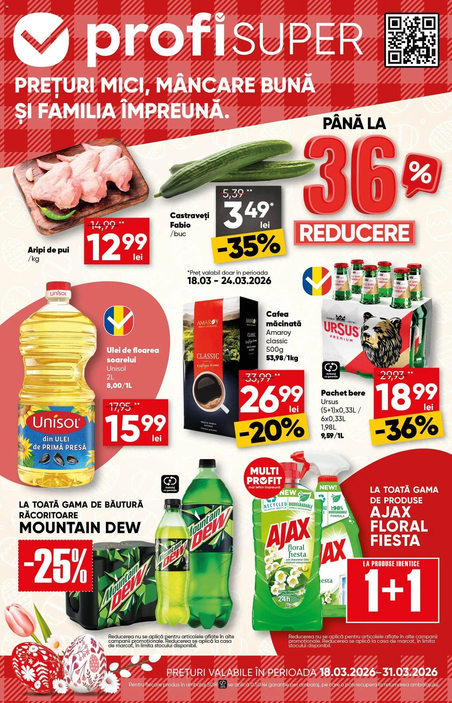 Noul catalog Profi – valabil de la 18.03.2026 | Pagină: 1 | Produse: Hacıyatmaz Kedi Oyuncağı, Cafea, Bere, Castraveți