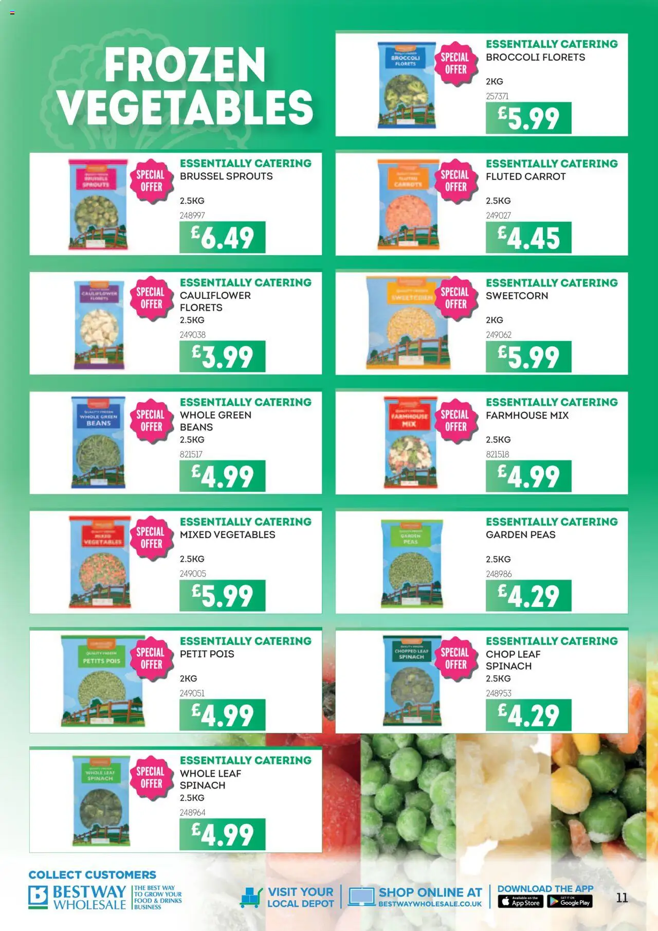  | Page: 11 | Products: Broccoli, Carrot, Mixed vegetables, Spinach