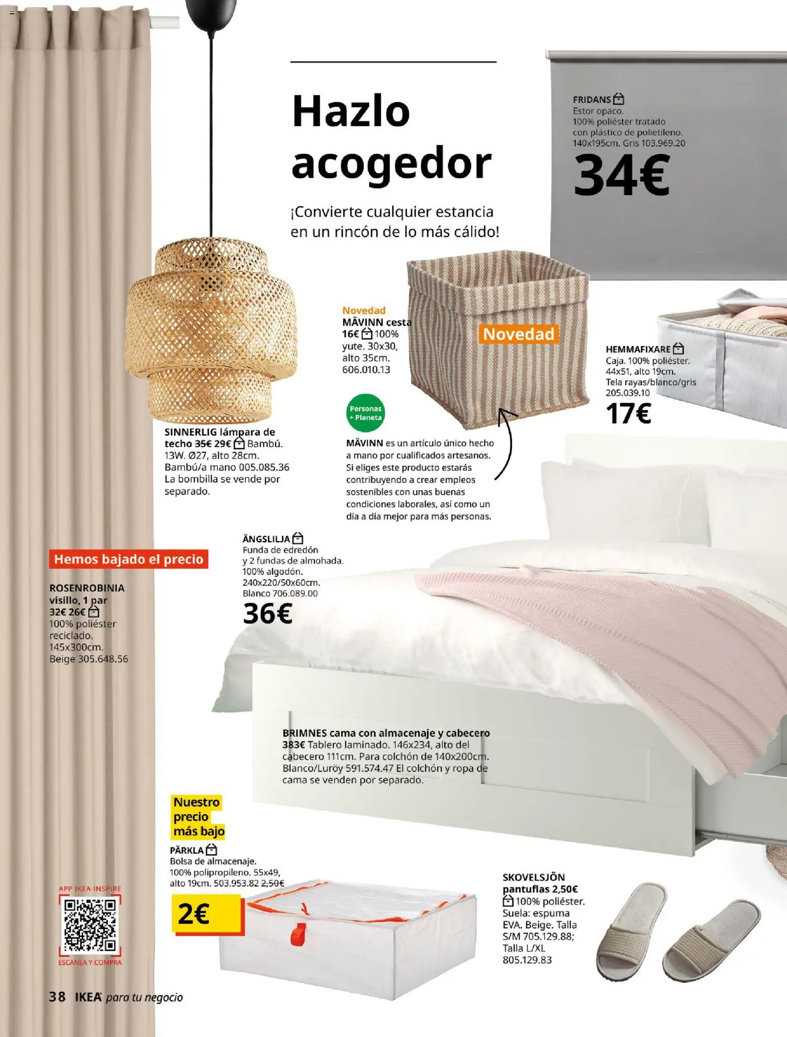 Catálogo IKEA para tu negocio │ válido desde el 02.12.2025 | Página: 38 | Productos: Lámpara de techo, Ropa, Bolsa, Bombilla