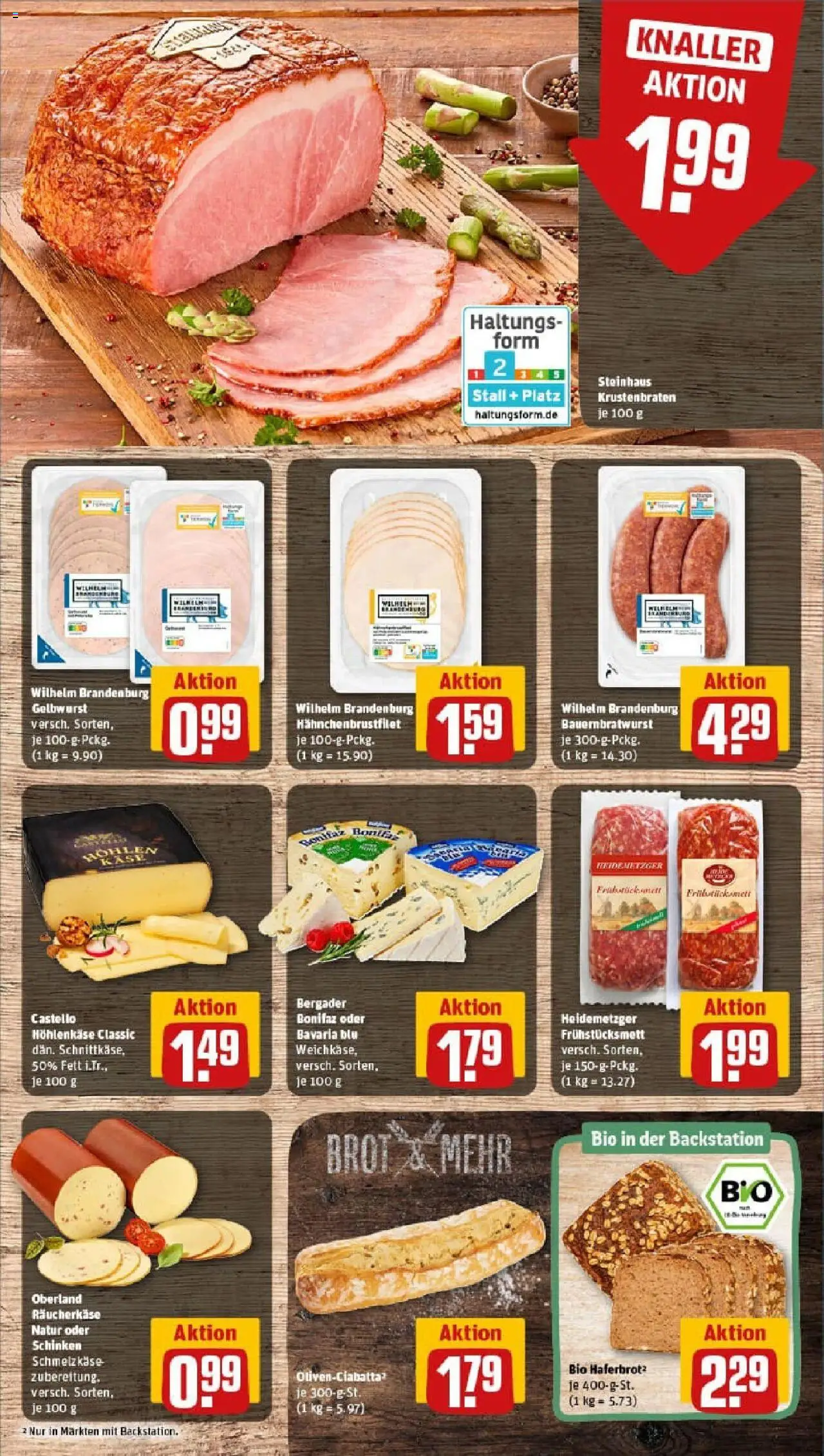 Rewe prospekt Altenstadt	 - gültig ab dem 13.07.2025 | Seite: 9 | Produkte: Krustenbraten, Brot, Schinken