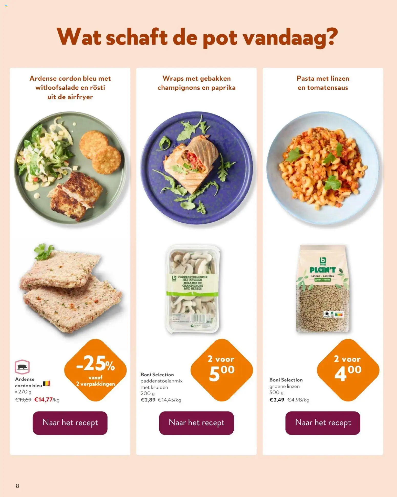 {H1} | Pagina: 8 | Producten: Pasta, Linzen, Pot