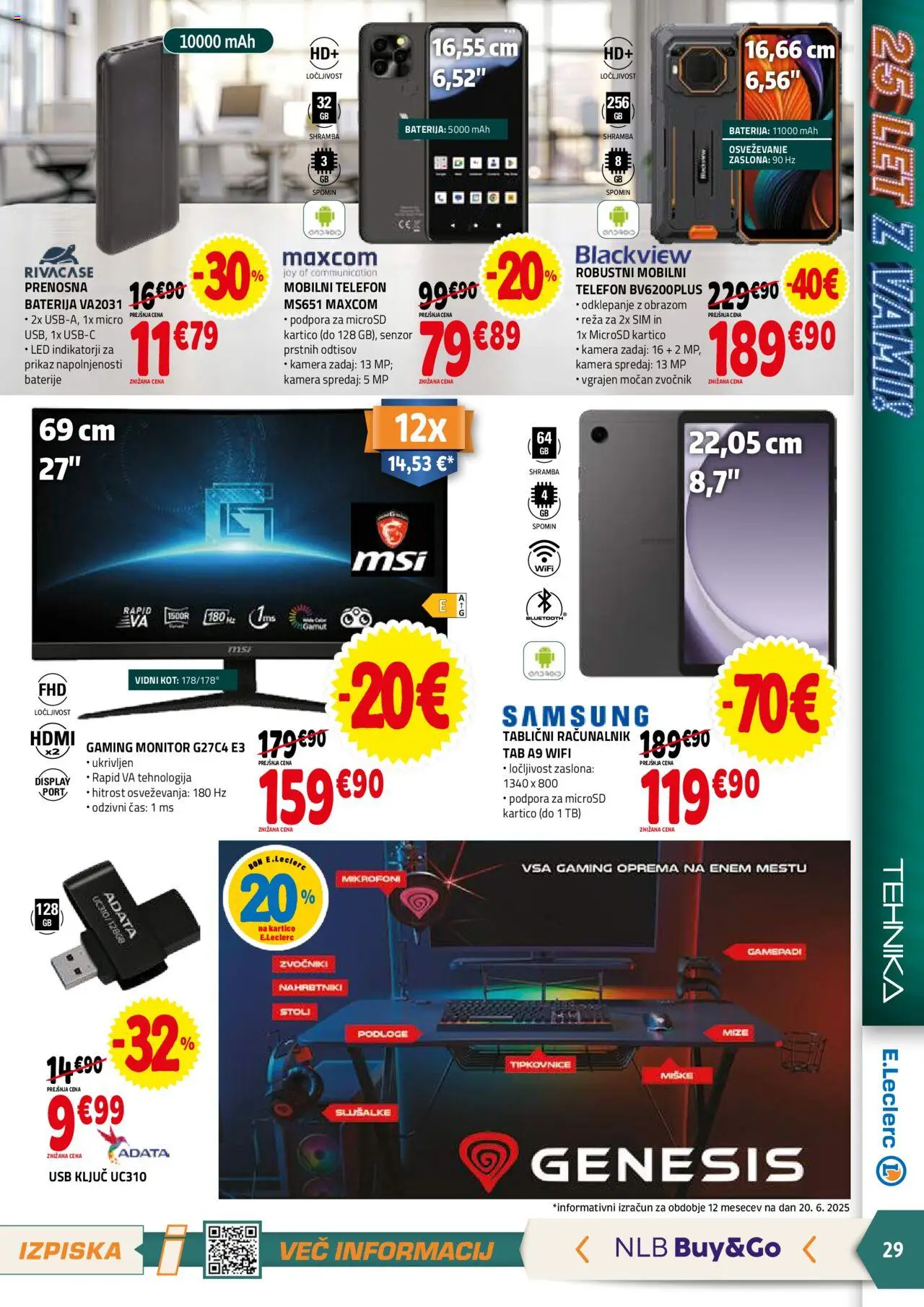 E.leclerc katalog │ velja od 02.07.2025 | Stran: 29 | Izdelki: Telefon, Kamera, Zvocnik, Usb