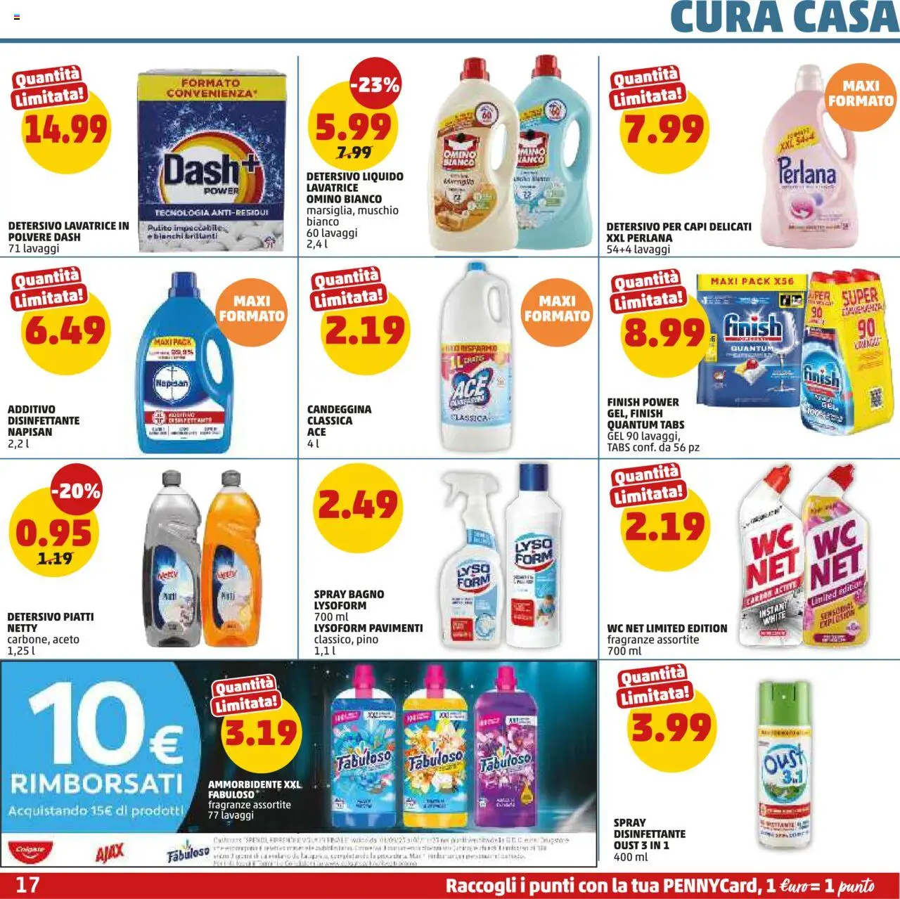 Volantino PENNY del 25.09.2025 | Pagina: 17 | Prodotti: Candeggina, Lavatrice, Aceto, Bagno
