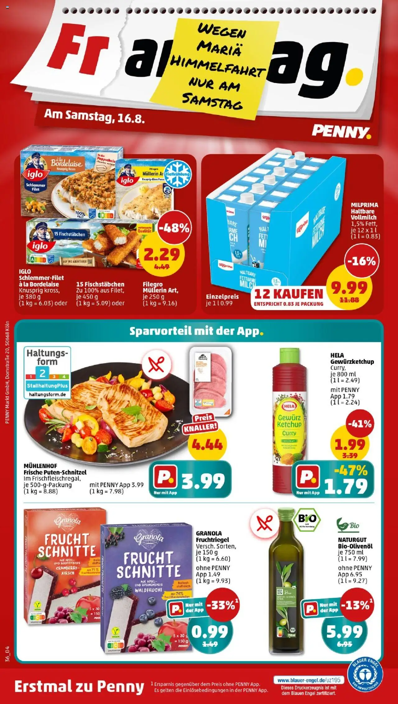 Penny - Bayern - gültig ab dem 11.08.2025 | Seite: 36 | Produkte: Iglo, Fischstabchen, Putenschnitzel, Ketchup
