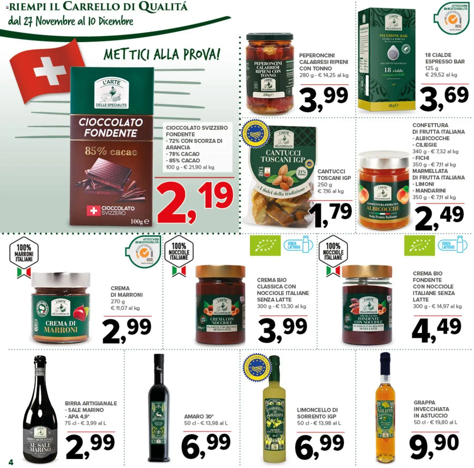 Volantino Todis del 27.11.2025 | Pagina: 4 | Prodotti: Astuccio, Albicocche, Marmellata, Amaro