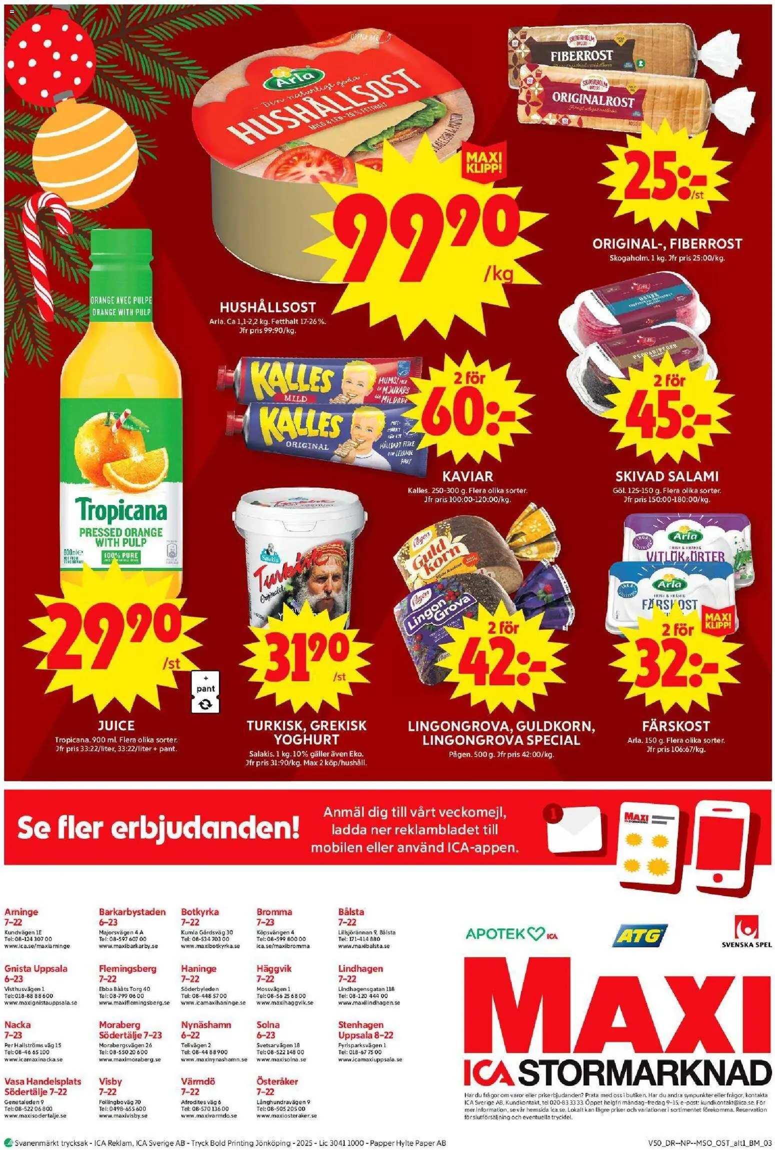 ICA Maxi reklamblad aktuell från 08.12.2025 | Sida: 16 | Produkter: Grekisk yoghurt, Salami, Vitlök, Papper