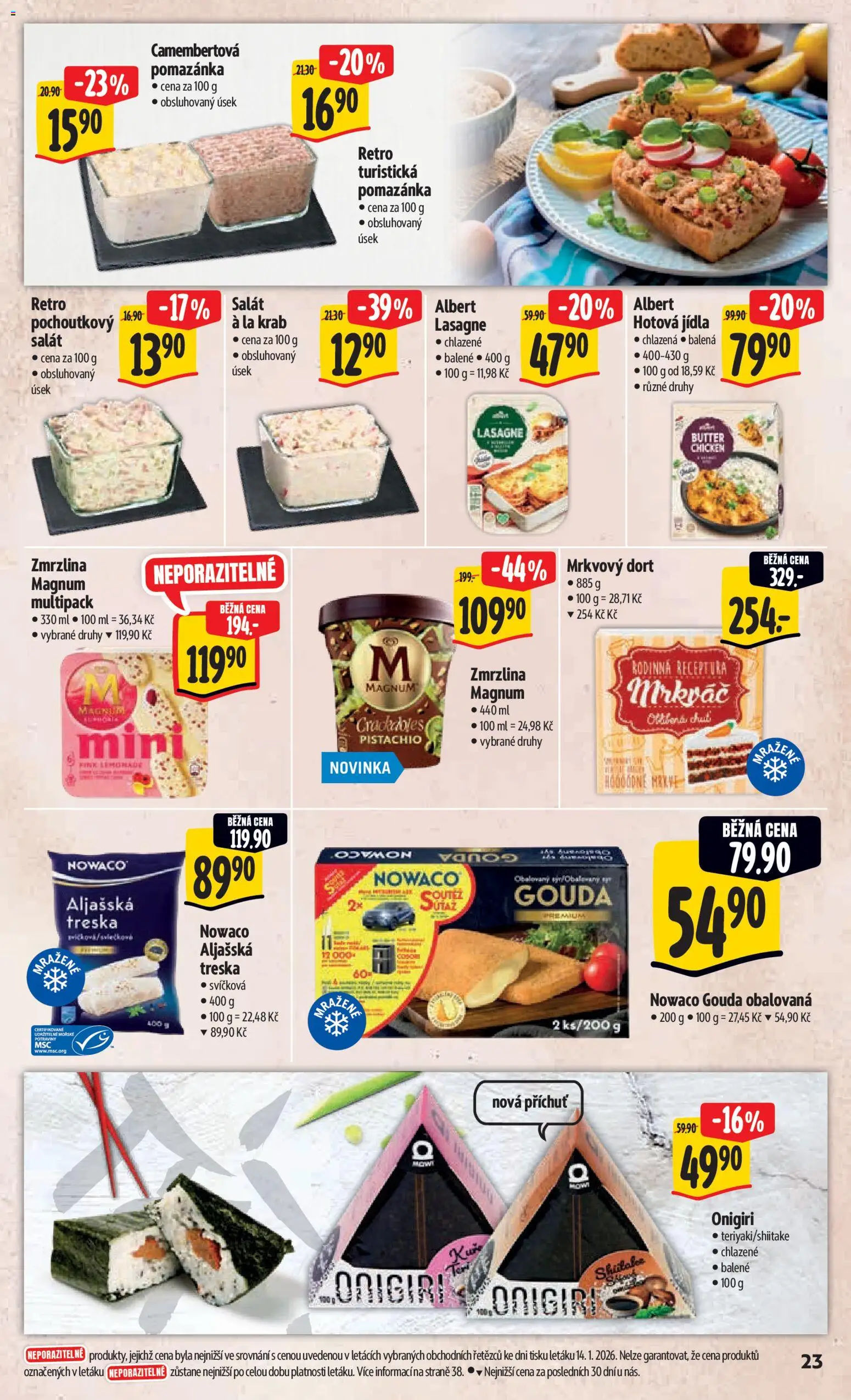 Albert leták - Hypermarket od 21.01.2026 | Strana: 29 | Produkty: Zmrzlina, Hotová jídla, Magnum, Dort