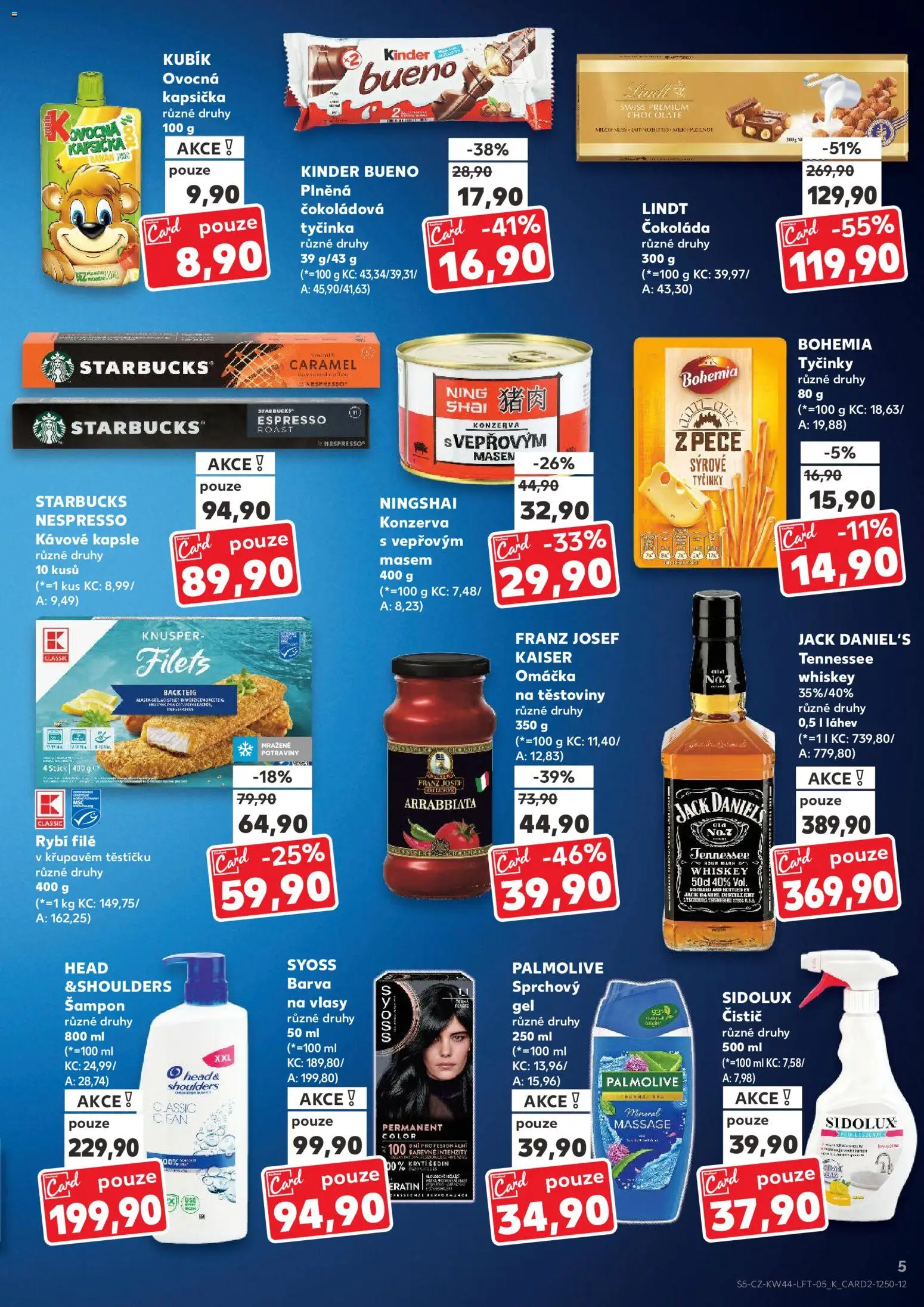 Kaufland leták - Kolín od 29.10.2025 | Strana: 5 | Produkty: Starbucks, Kapsle, Rybí filé, Šampon