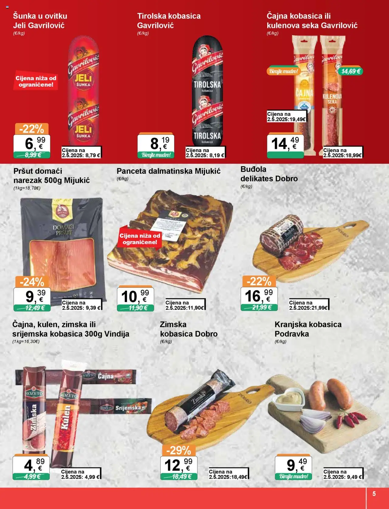 KTC katalog | vrijedi od 11.09.2025 | Stranica: 5 | Proizvodi: Šunka, Podravka, Narezak, Kulen