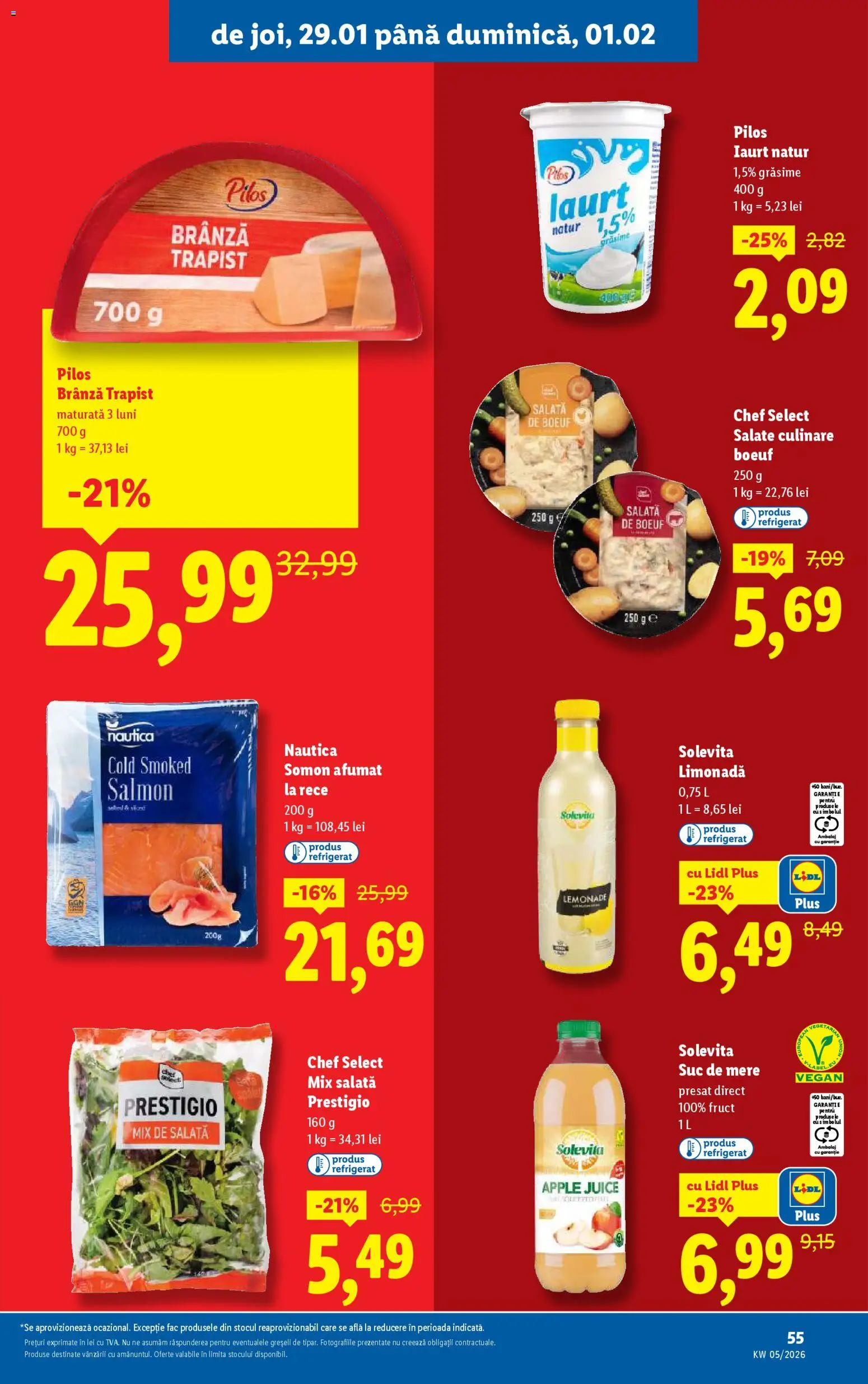 Noul catalog Lidl – valabil de la 26.01.2026 | Pagină: 55 | Produse: Sıcak su torbası, Toplar, Apple, Suc