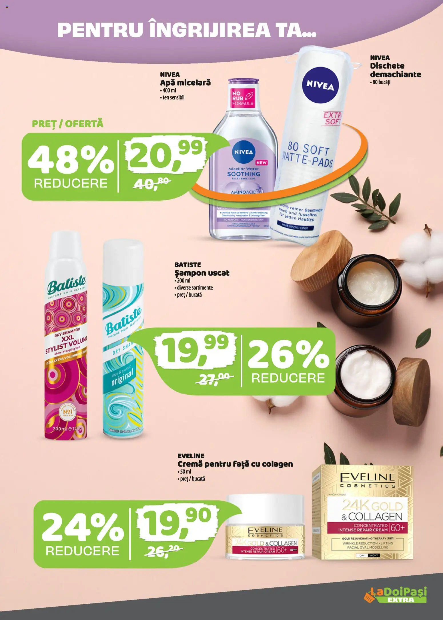 Noul catalog LaDoiPași – valabil de la 01.03.2026 | Pagină: 12 | Produse: Pomelo, Apă micelară, Cremă pentru față, Șampon uscat