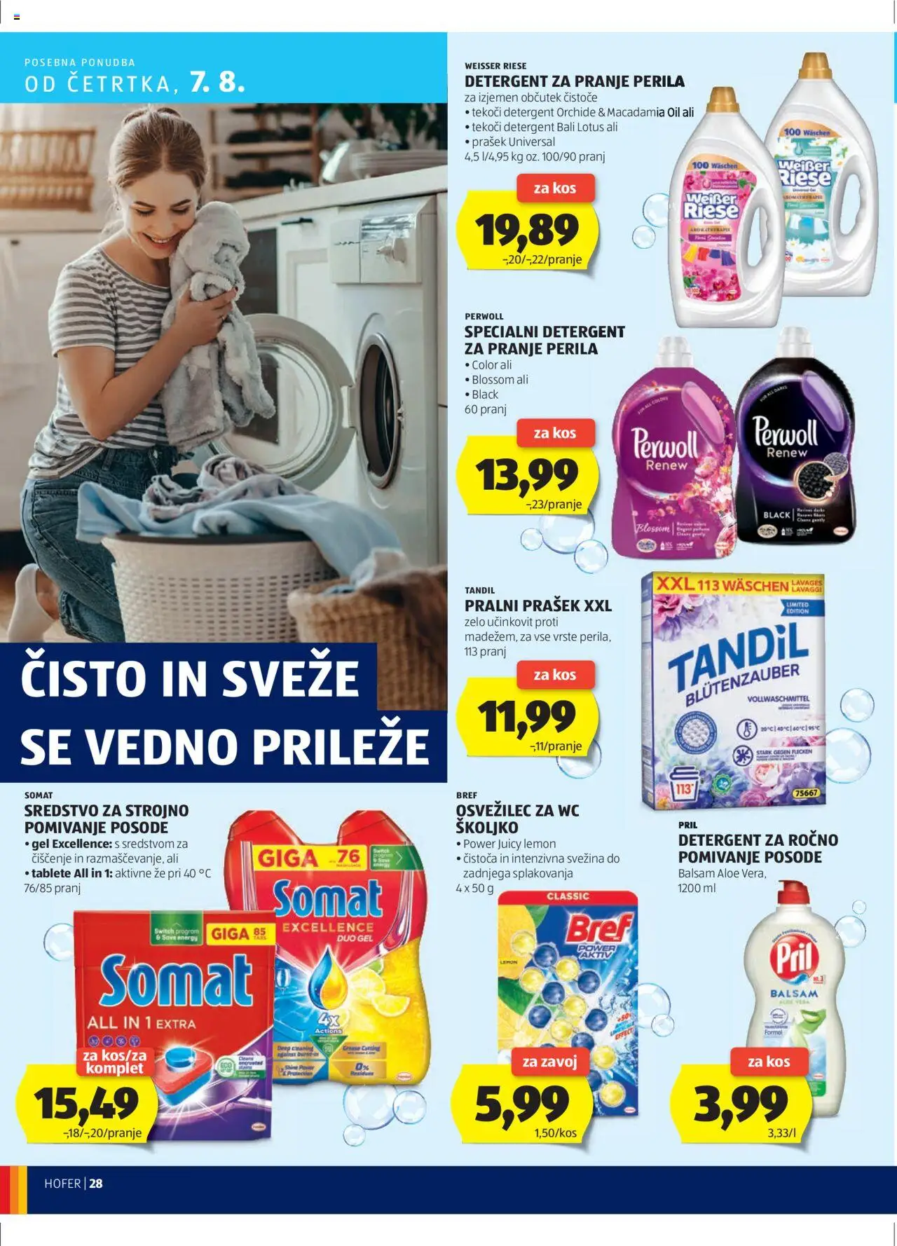 Hofer SI katalog | vrijedi od 31.07.2025 | Stranica: 28 | Proizvodi: Somat, Perwoll, Weisser Riese