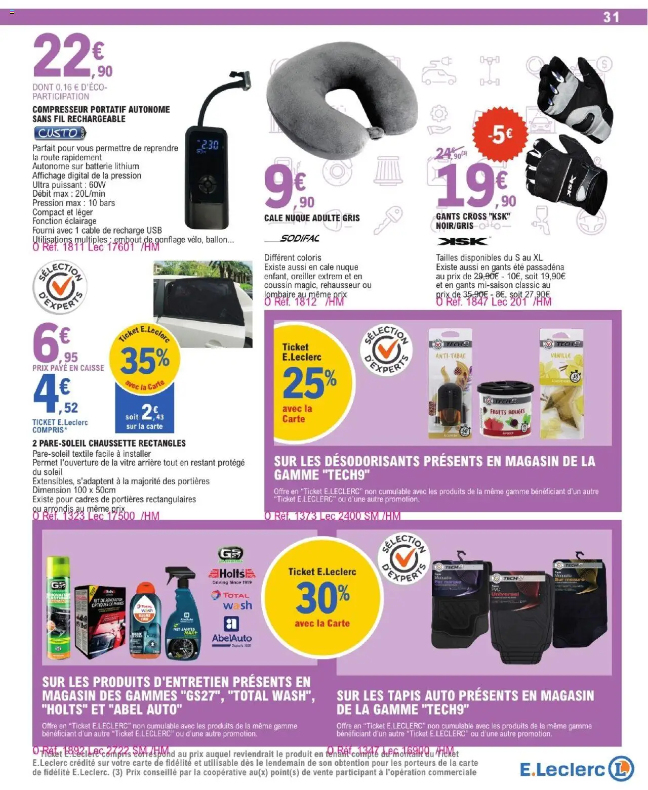  | Page: 31 | Produits: Câble, Compresseur, Batterie, Tapis
