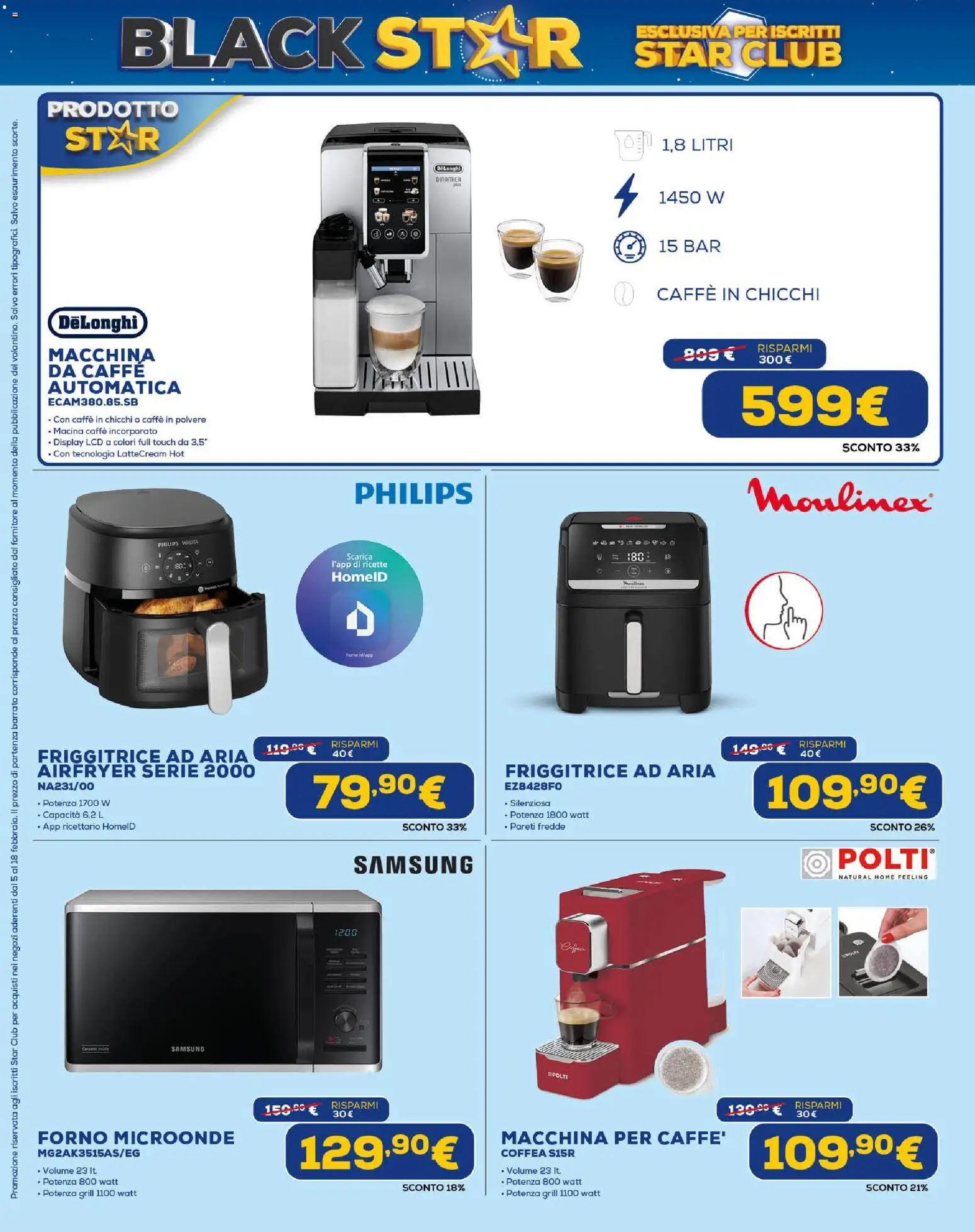 Volantino Euronics del 19.02.2026 | Pagina: 14 | Prodotti: Caffè, Macina, Friggitrice, Samsung