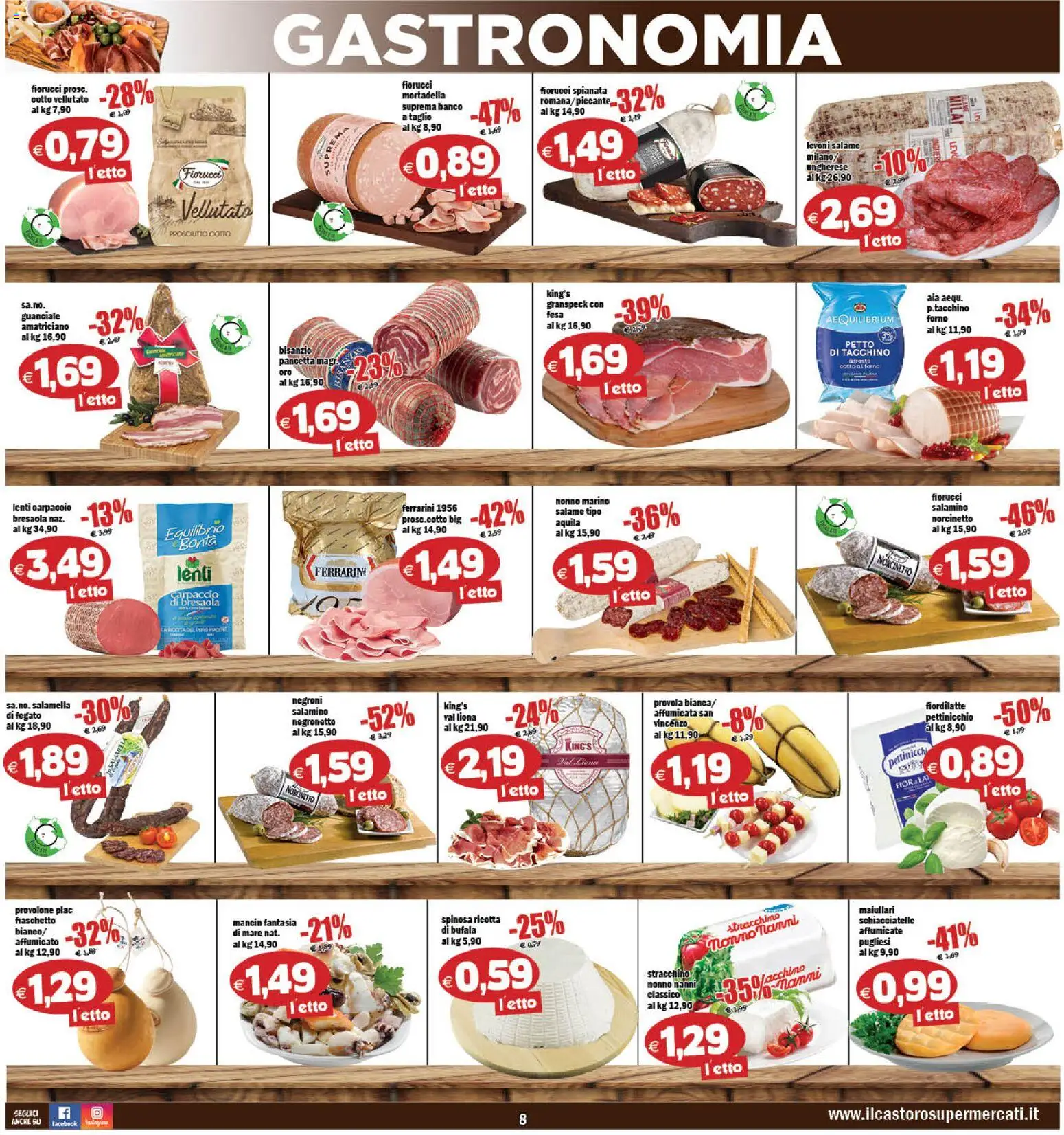 Volantino Il Castoro del 27.03.2026 | Pagina: 8 | Prodotti: Provolone, Salamella, Salame, Provola