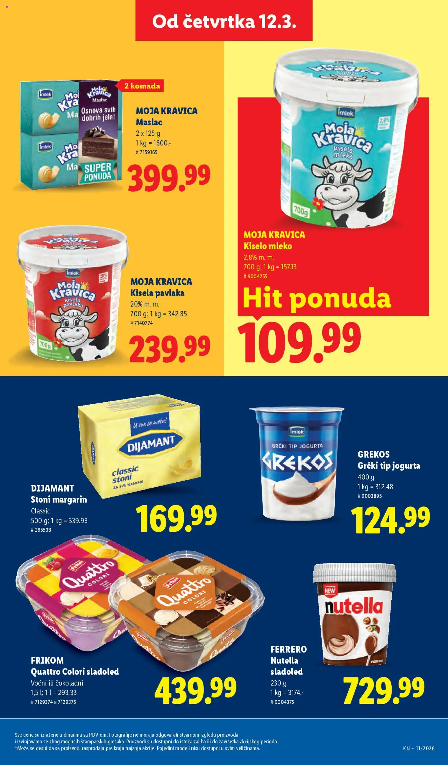 Lidl katalog - važi od 12.03.2026 | Strana: 25 | Proizvode: Maslac, Margarin, Ferrero, Nutella