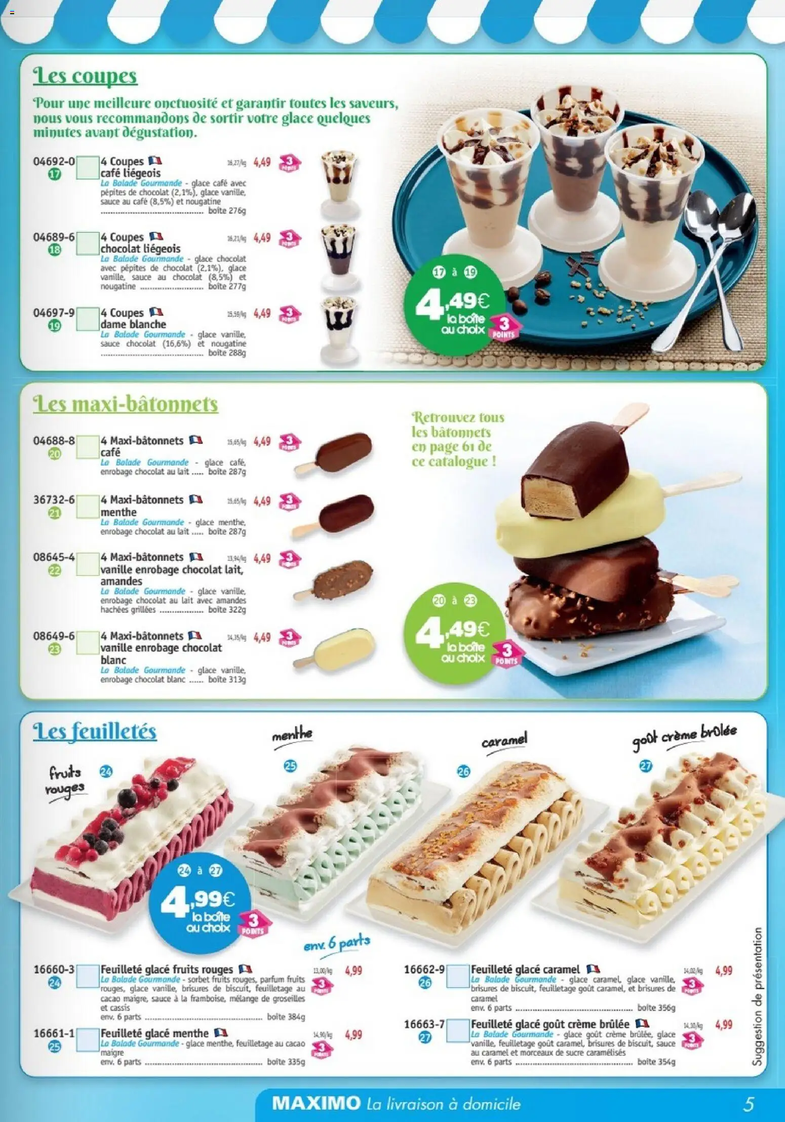 {H1} | Page: 5 | Produits: Pépites de chocolat, Parfum, Lait, Café