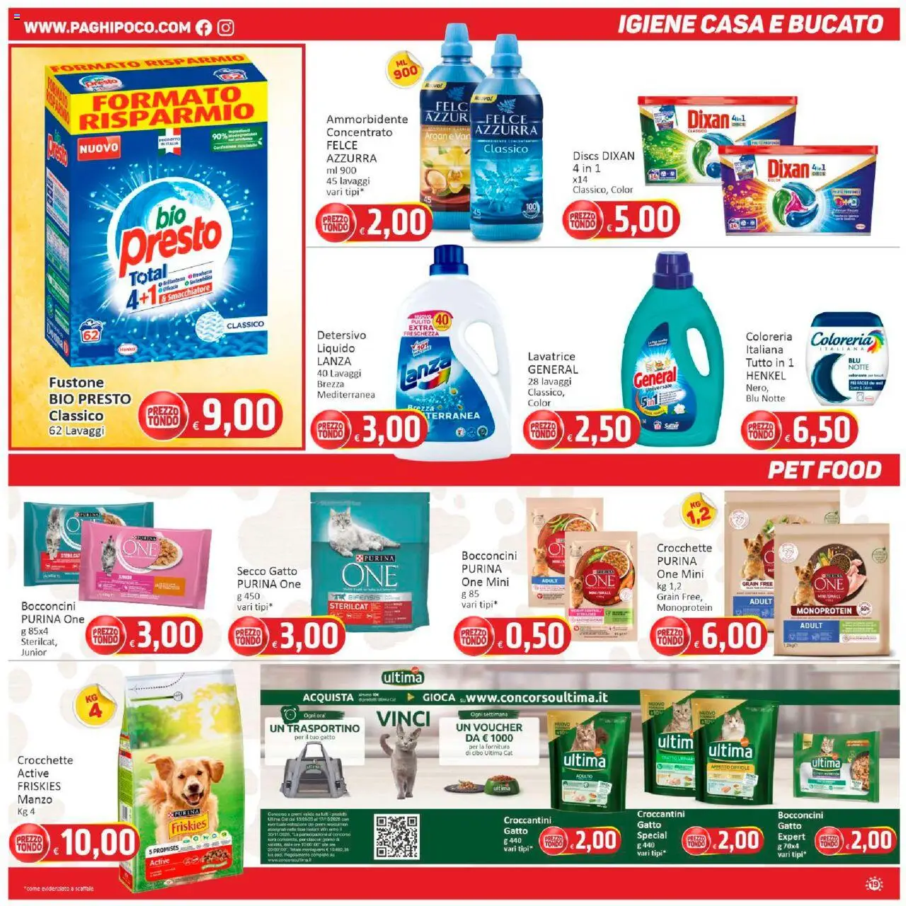 Volantino Paghi Poco del 29.09.2025 | Pagina: 19 | Prodotti: Ammorbidente, Smacchiatore, Lavatrice, Scaffale