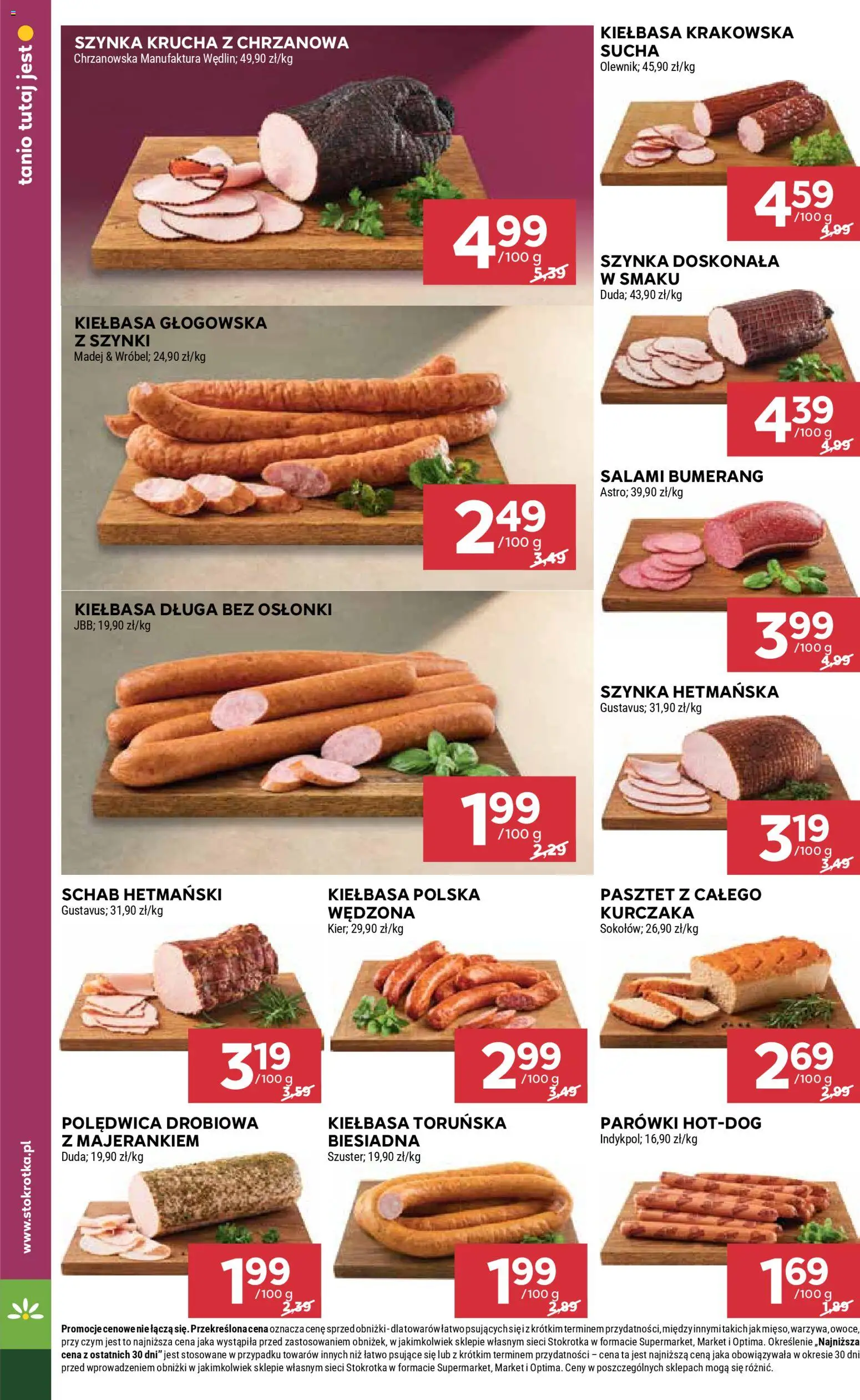Stokrotka gazetka - Market od 29.04.2026 | Strona: 12 | Produkty: Parówki, Szynka, Kiełbasa krakowska, Salami