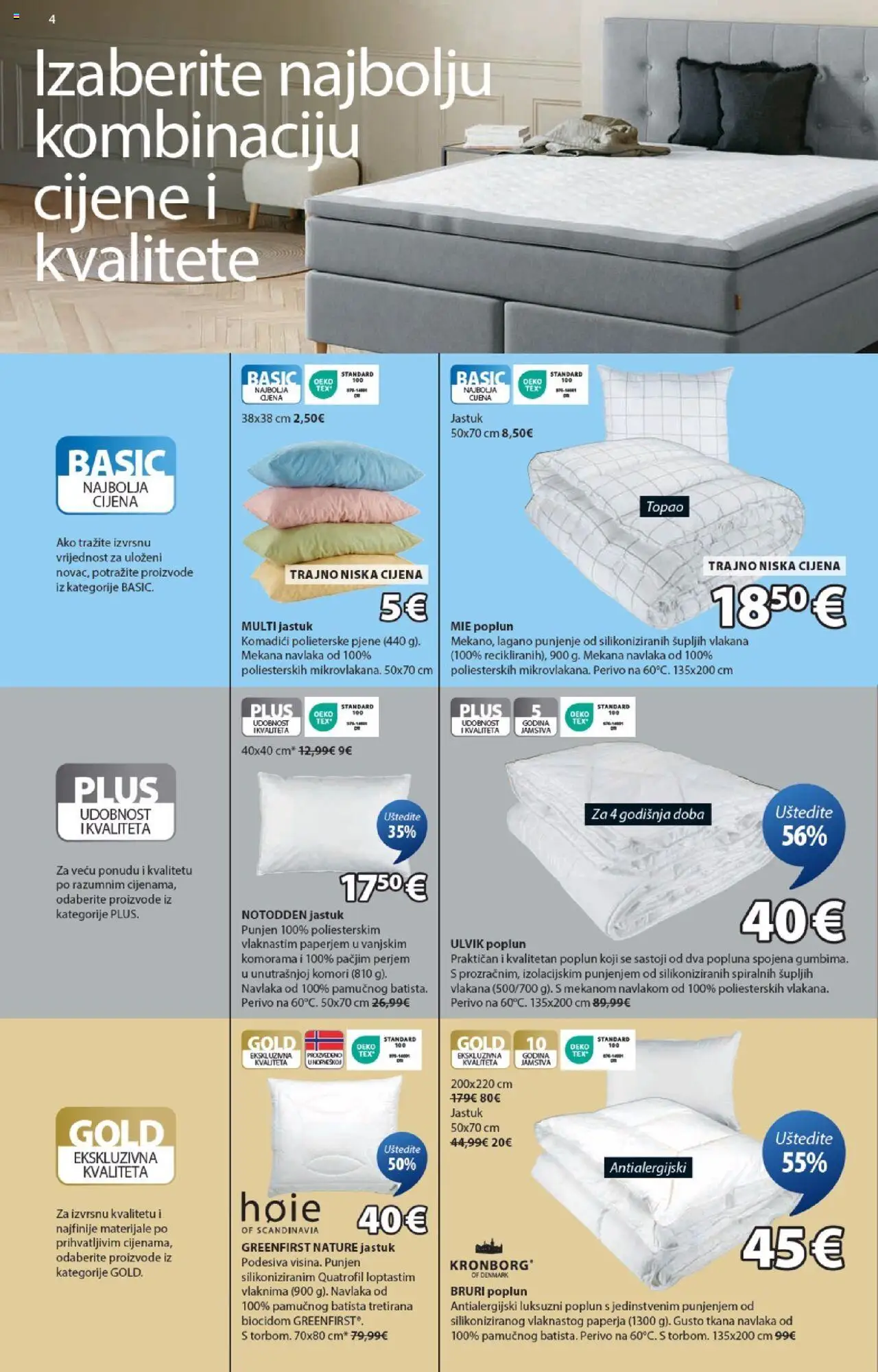 JYSK katalog | vrijedi od 01.10.2025 | Stranica: 4 | Proizvodi: Jastuk, Poplun