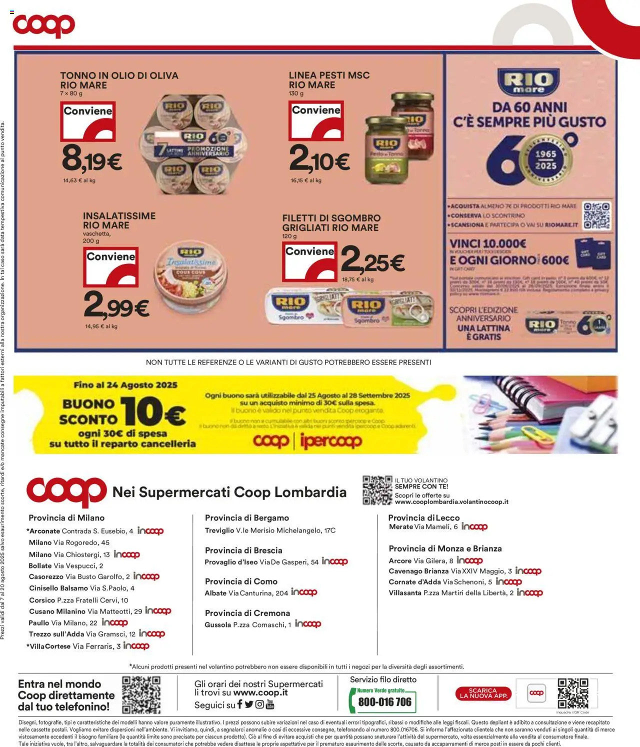 Volantino COOP del 07.08.2025 | Pagina: 11 | Prodotti: Balsamo, Tonno, Sgombro, Olio di Oliva
