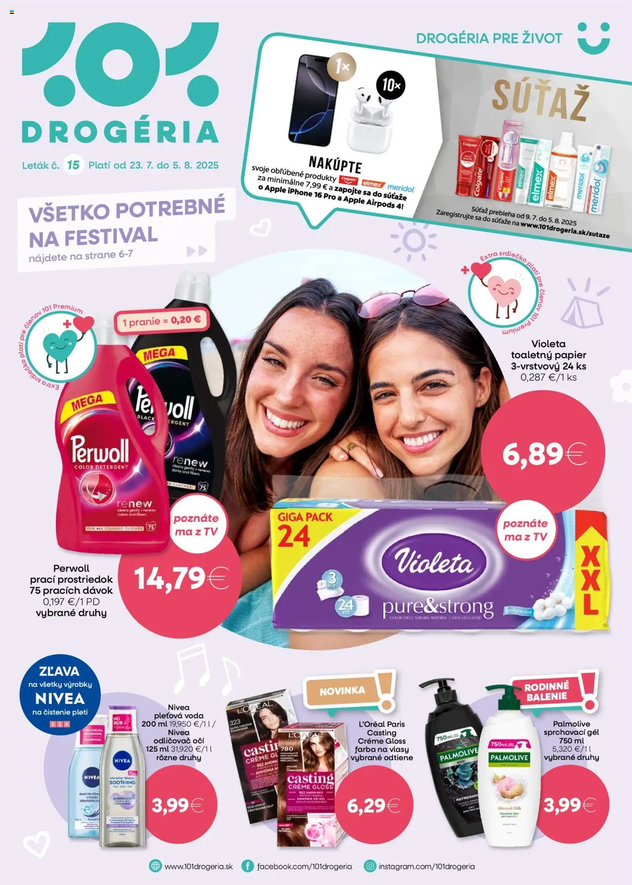 101 drogerie leták │ platný od 23.07.2025 | Strana: 1 | Produkty: Tv, Airpods, Apple